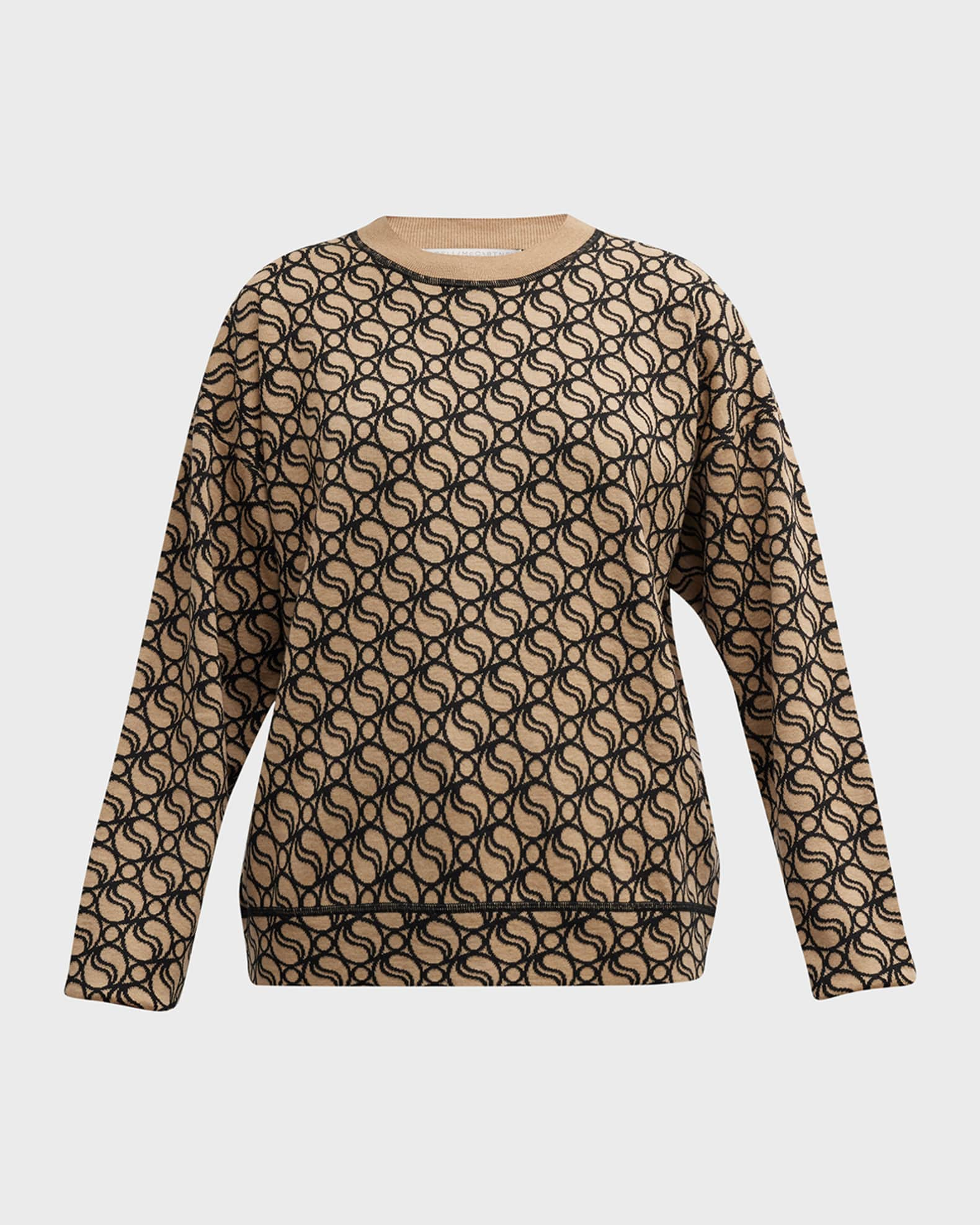 Stella McCartney leopard-print round-neck jumper - Brown