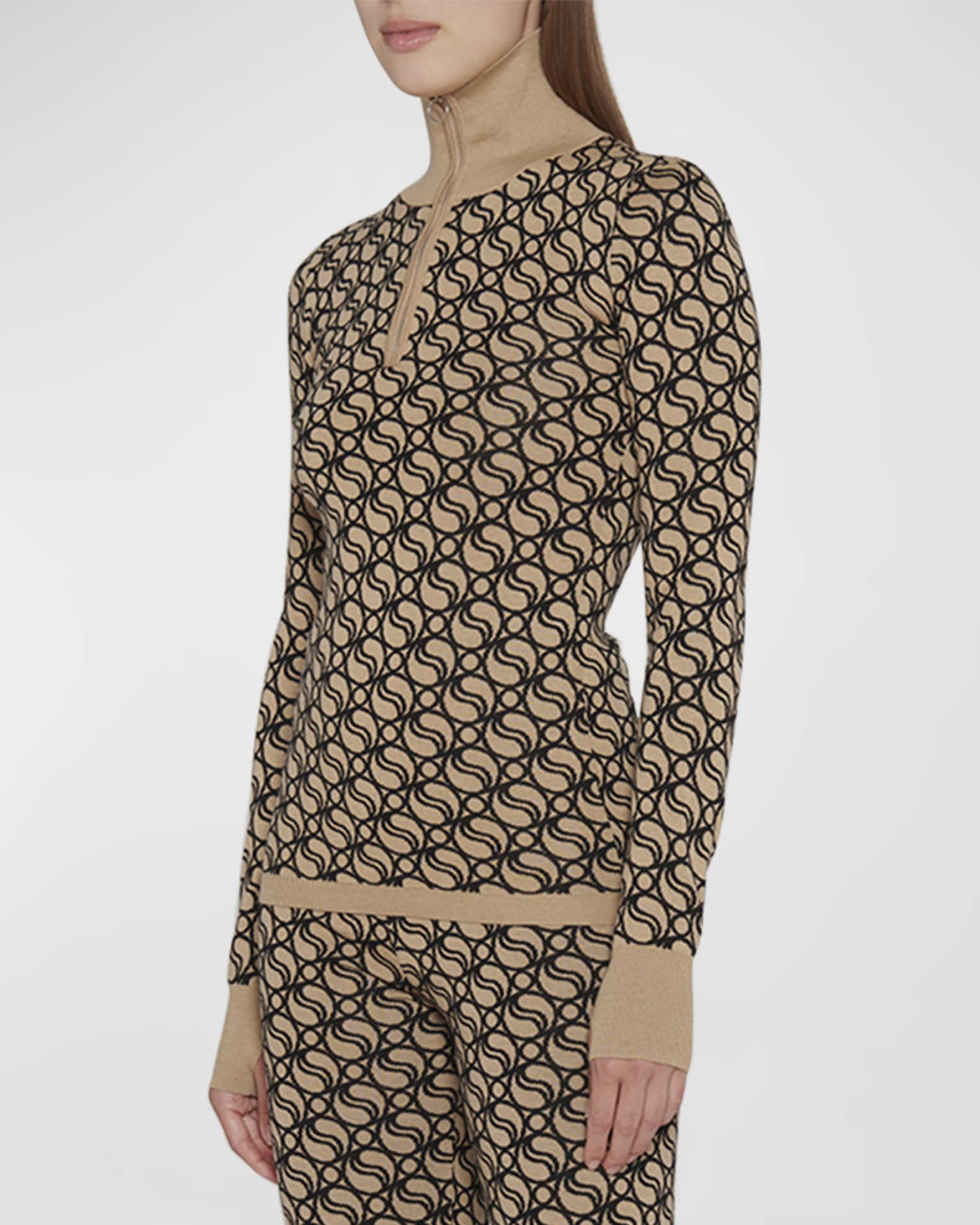 Stella McCartney Wave Knit Henley Sweater Neiman Marcus