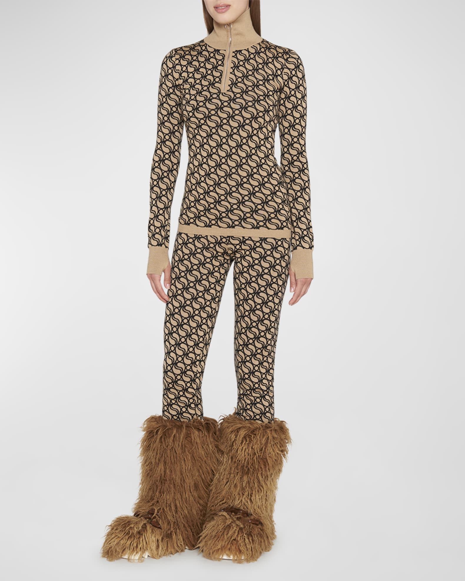Stella McCartney Wave Knit Henley Sweater Neiman Marcus