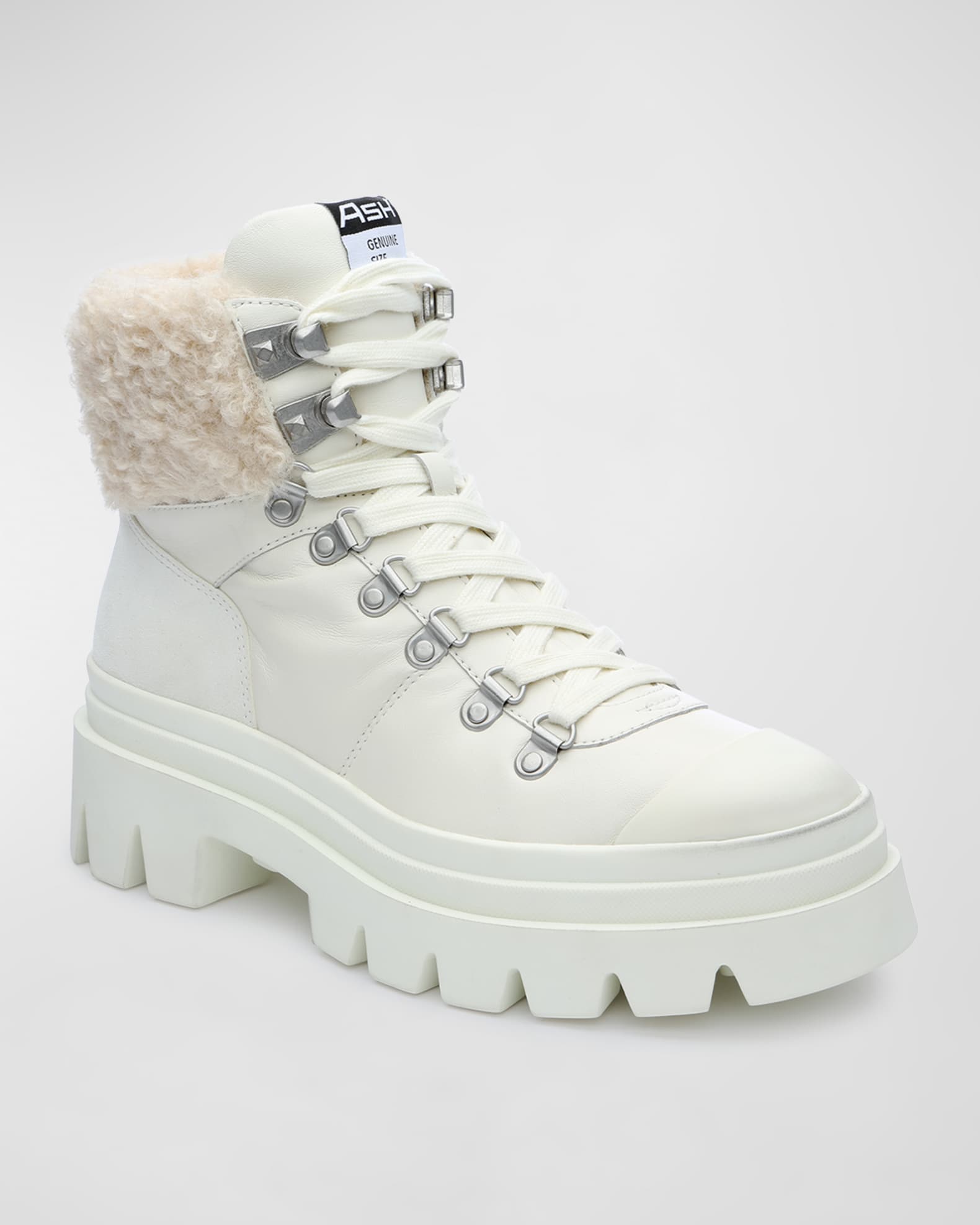 Ash Patagonie Leather Faux Fur Hiking Boots Neiman Marcus