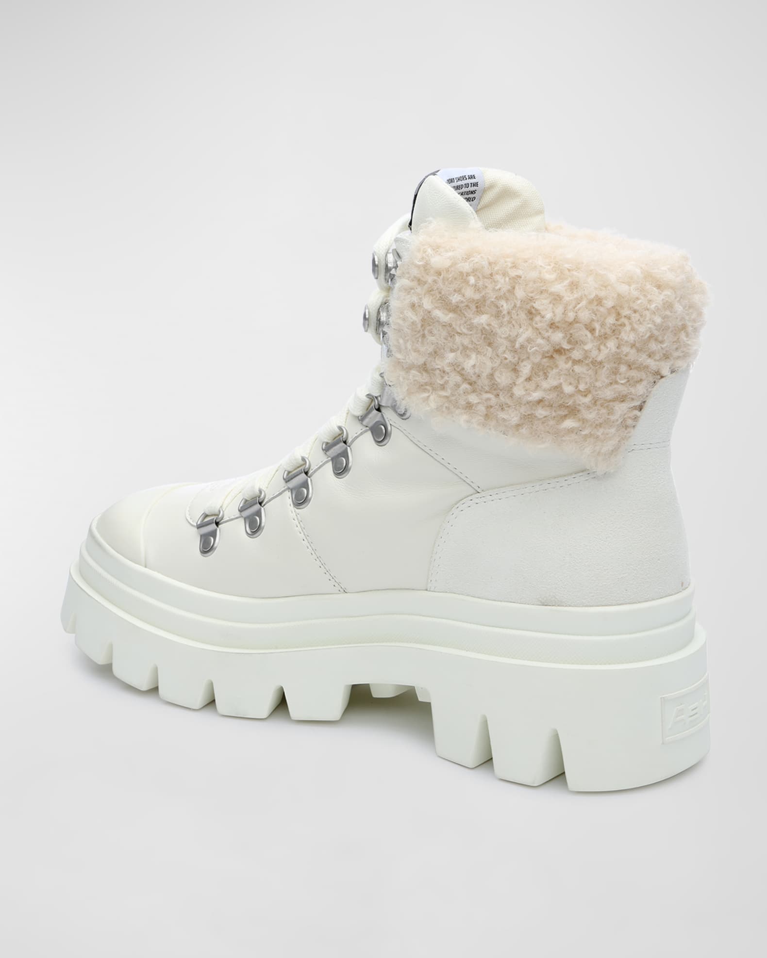 Ash Patagonie Leather Faux Fur Hiking Boots Neiman Marcus