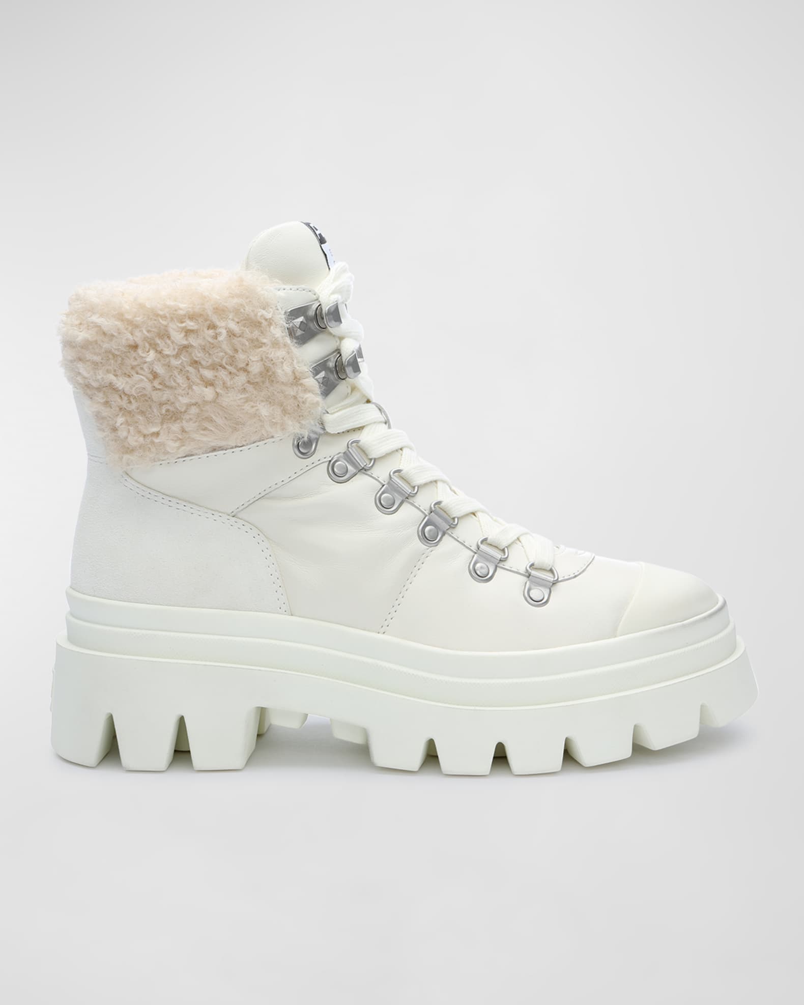 Ash Patagonie Leather Faux Fur Hiking Boots Neiman Marcus