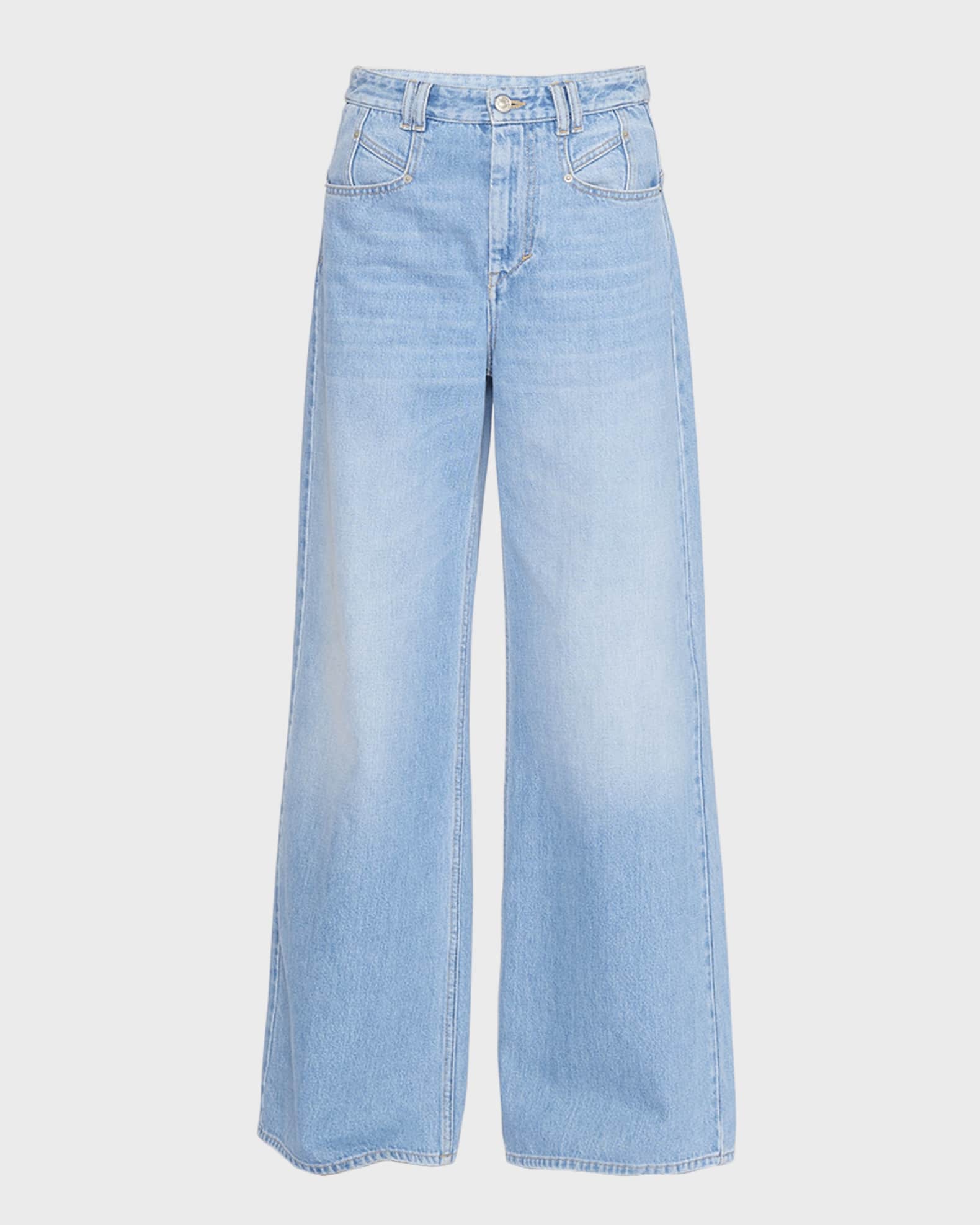 Isabel Marant Lemony Wide-Leg Denim Jeans | Neiman Marcus