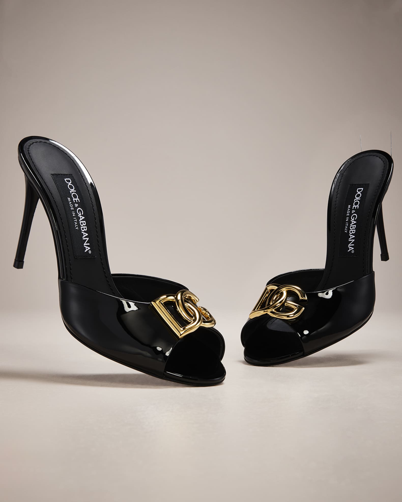 Dolce&Gabbana Vernice Patent Stiletto Mule Sandals | Neiman