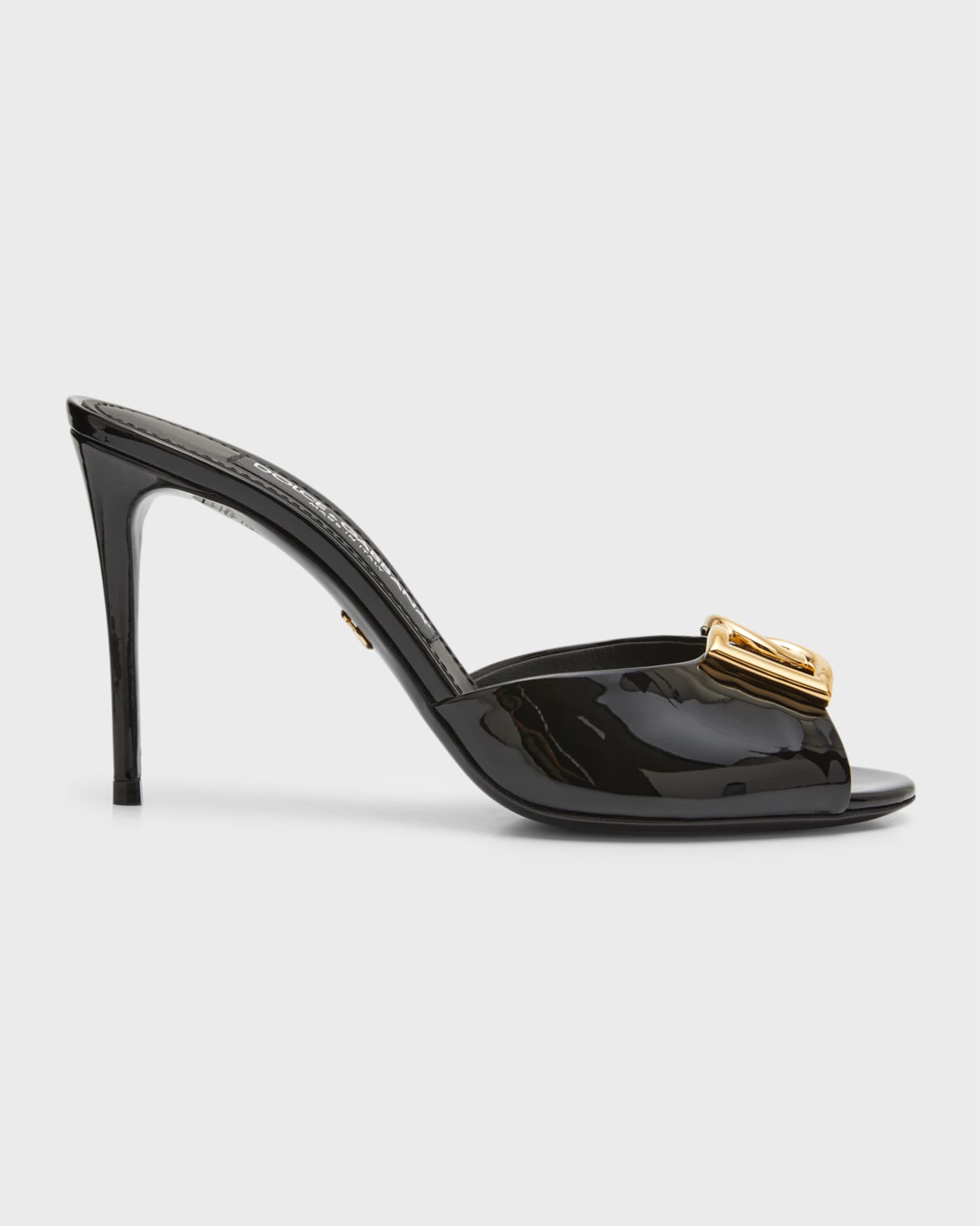 Dolce&Gabbana Vernice Patent Stiletto Mule Sandals | Neiman Marcus