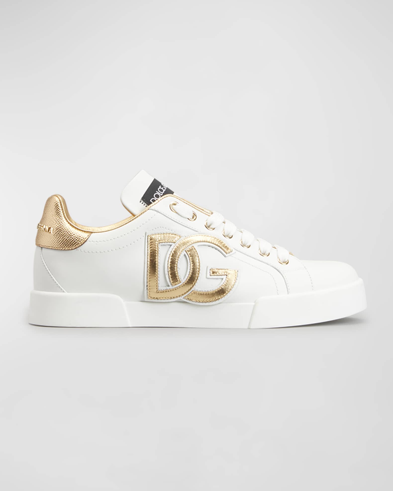 Dolce&Gabbana Bicolor Low-Top Leather Sneakers | Neiman Marcus