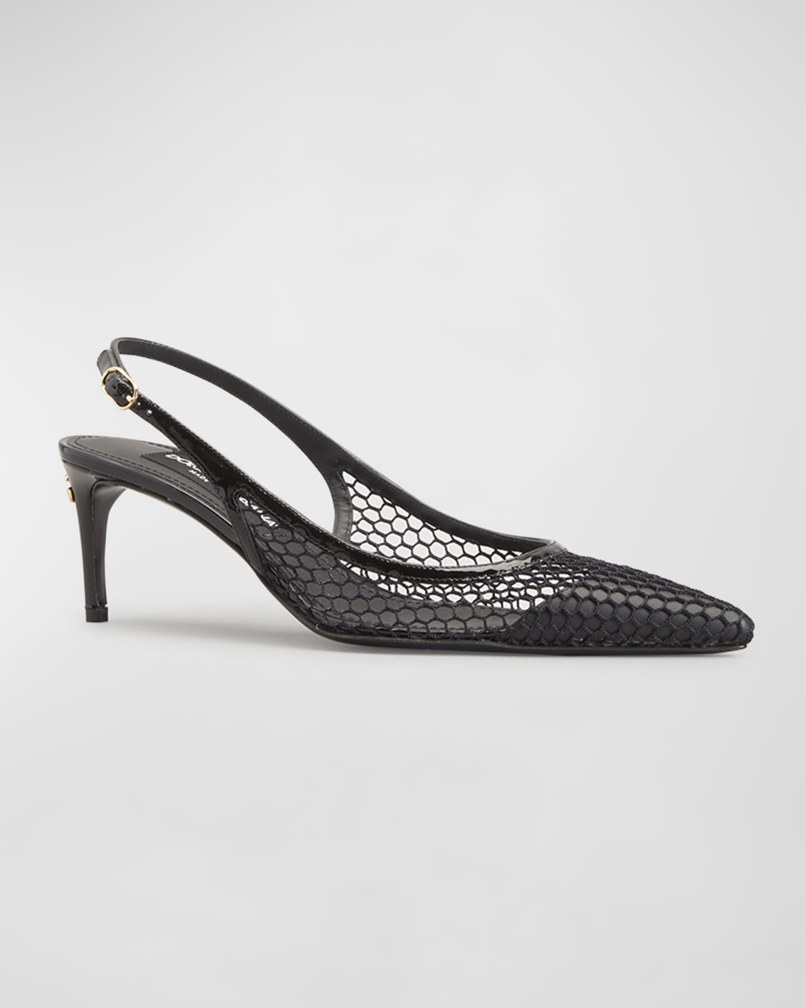 Dolce&Gabbana Vernice Netted Slingback Sandals | Neiman Marcus