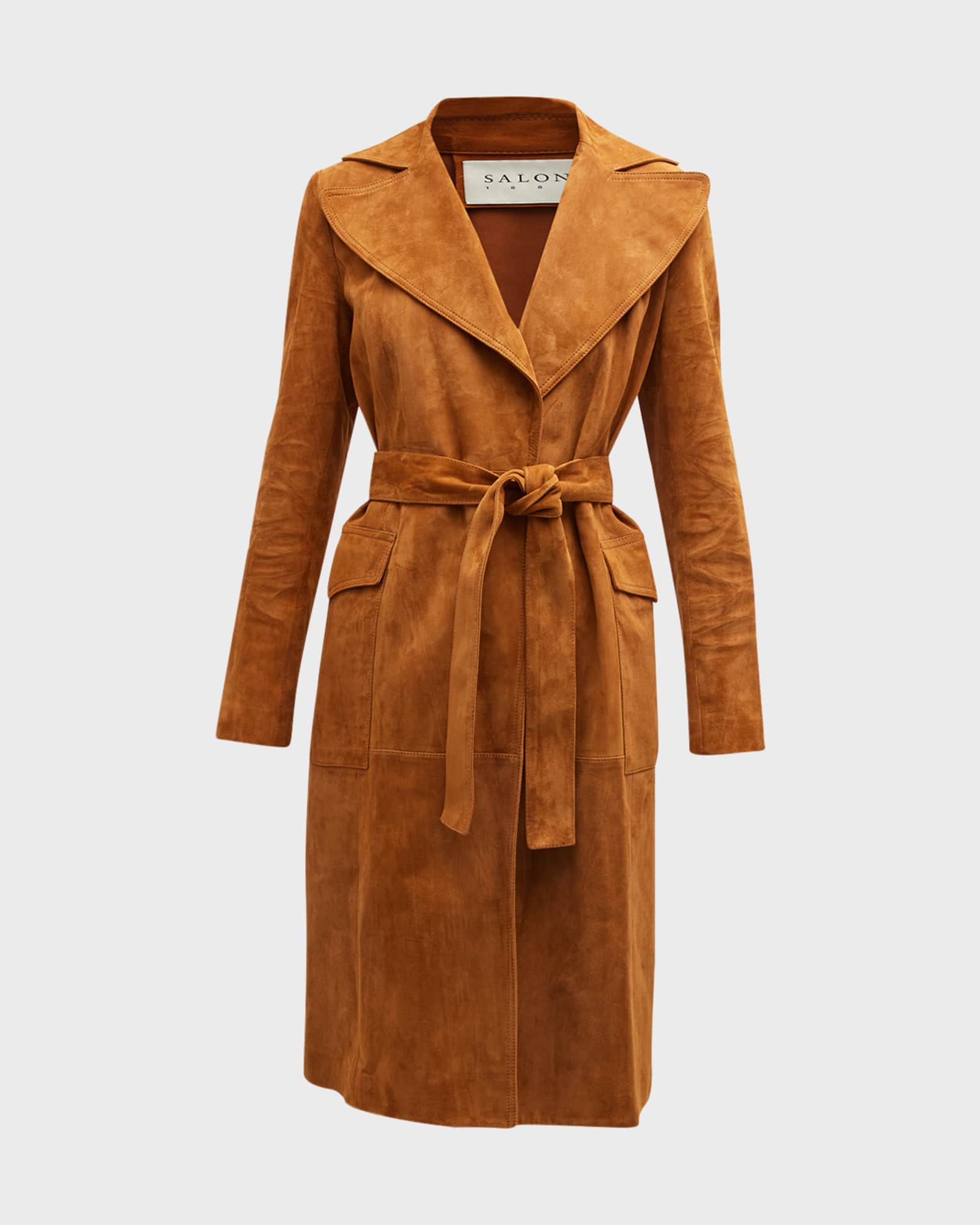 Suede wrap coat top