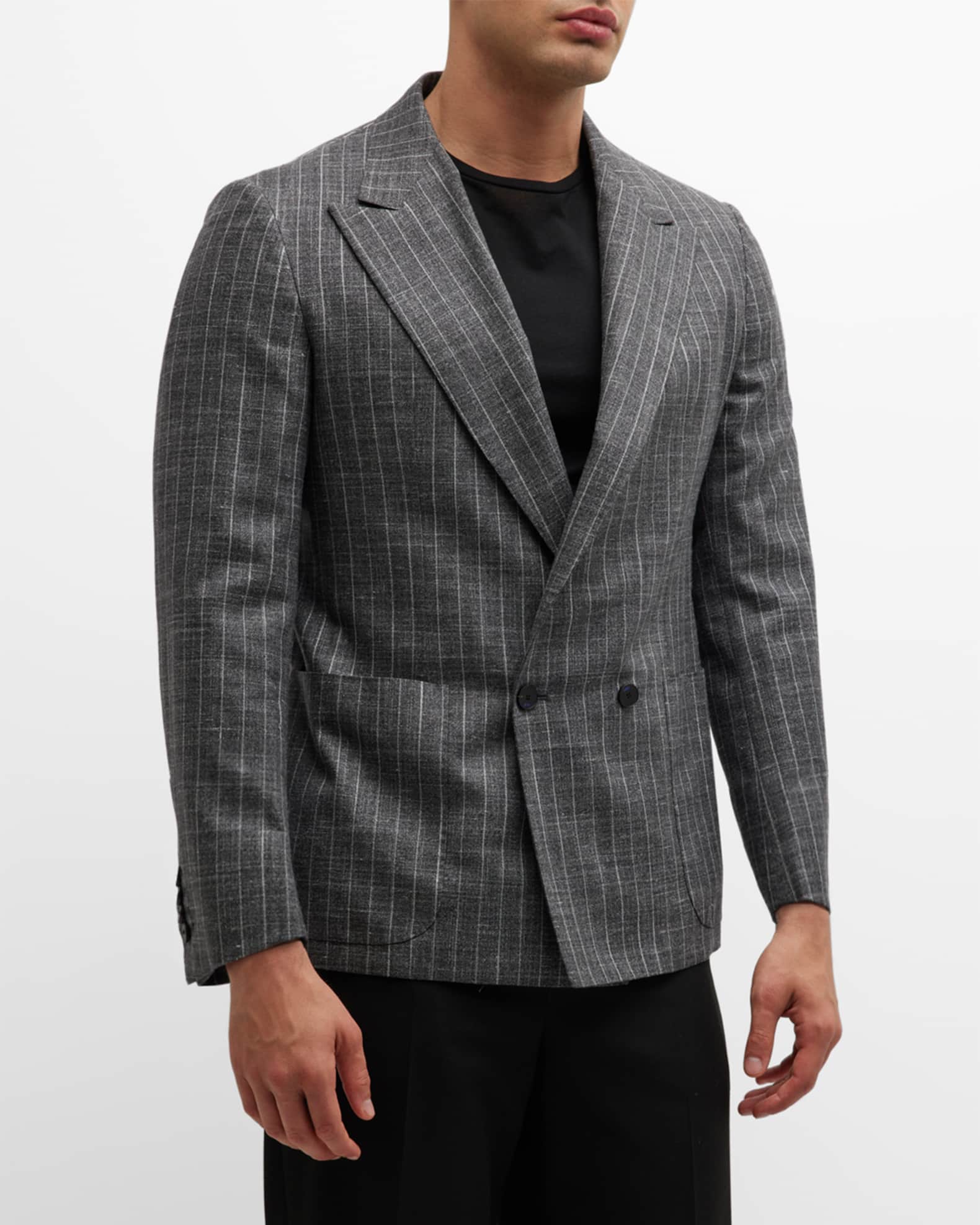 KNT Men's Stripe DoubleBreasted Sport Coat Neiman Marcus