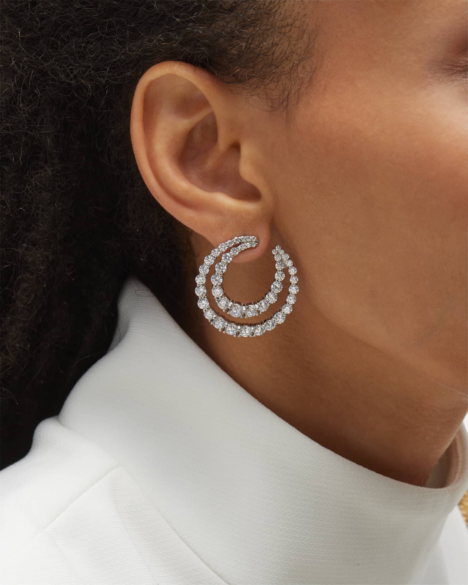 Double Sparkle Hoop Earrings 1