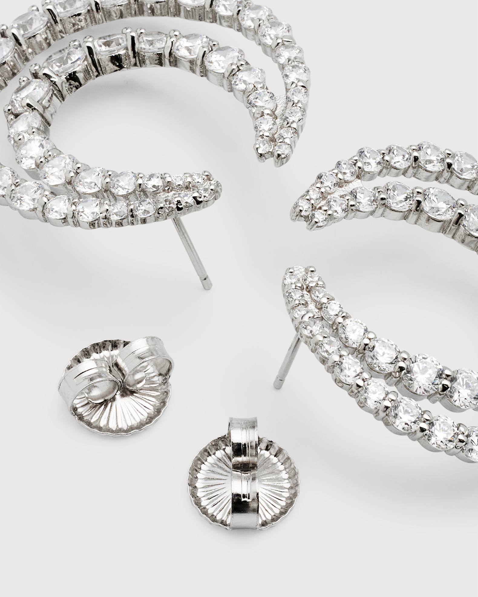 14K Solid White Gold Diamond Cut Hoop Earrings – 1.5x30mm (1 1/4") – Made In Italy
