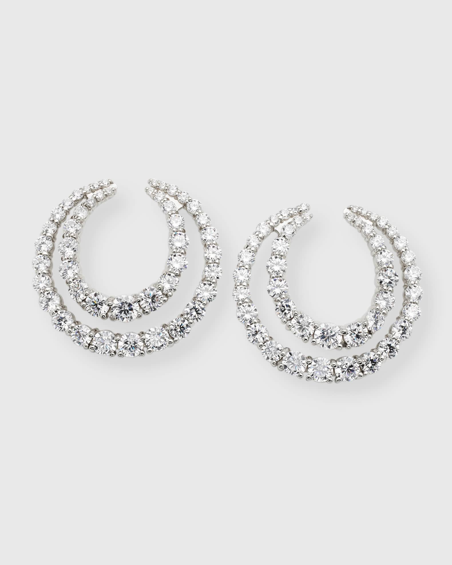 Double Sparkle Hoop Earrings 0