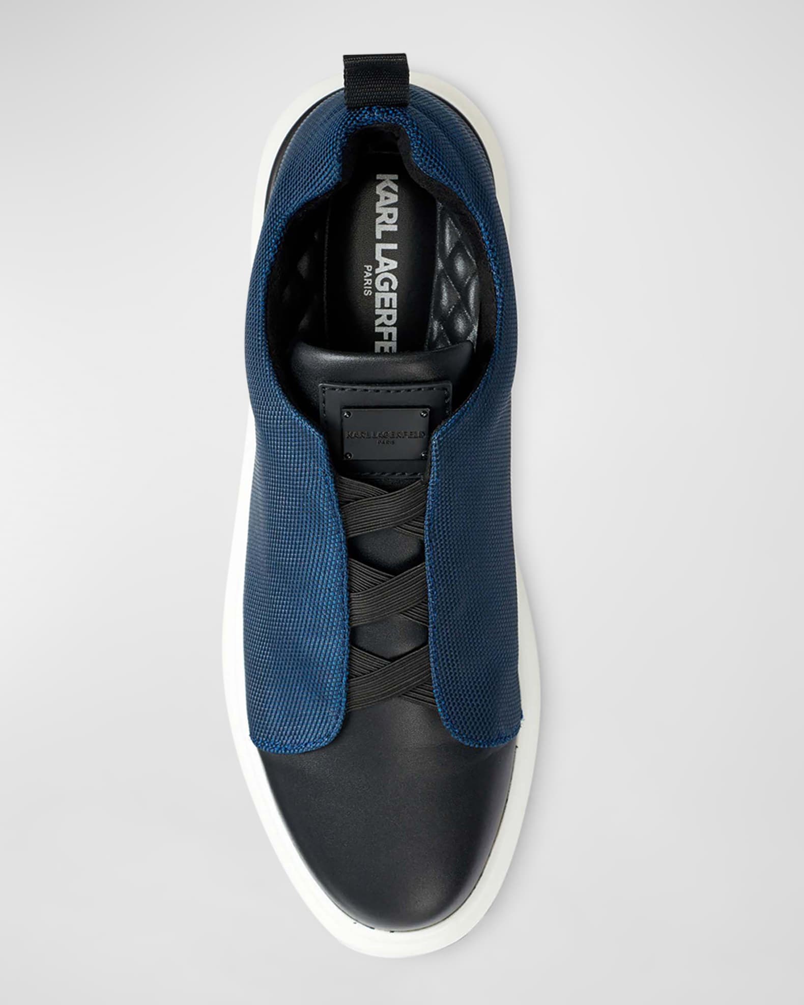 Karl Lagerfeld Paris Men's Leather & Nylon Laceless SlipOn Sneakers