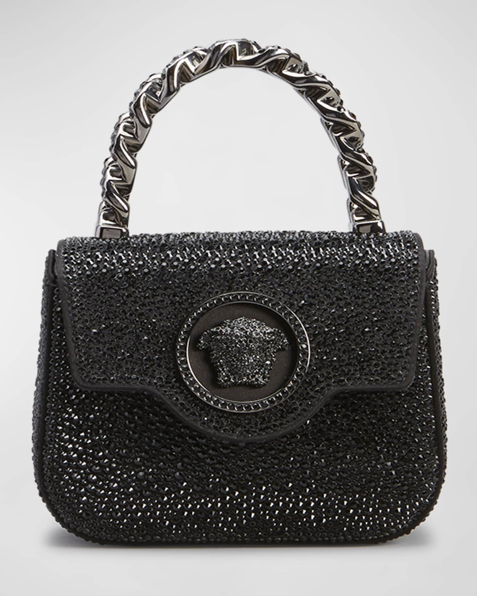 Versace La Medusa Crystal Embellished Mini Top Handle Bag