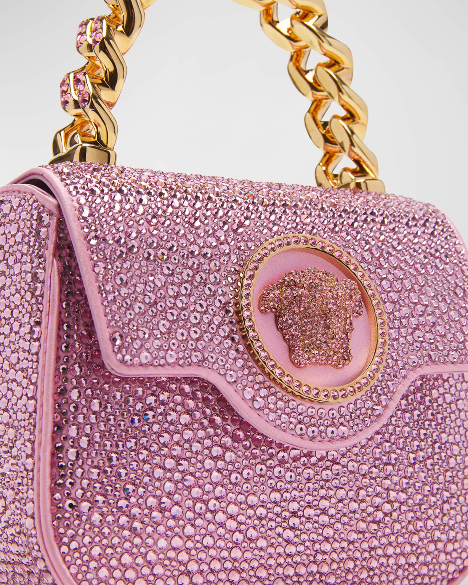 Versace La Medusa Mini Crystal Top Handle bag | Neiman Marcus
