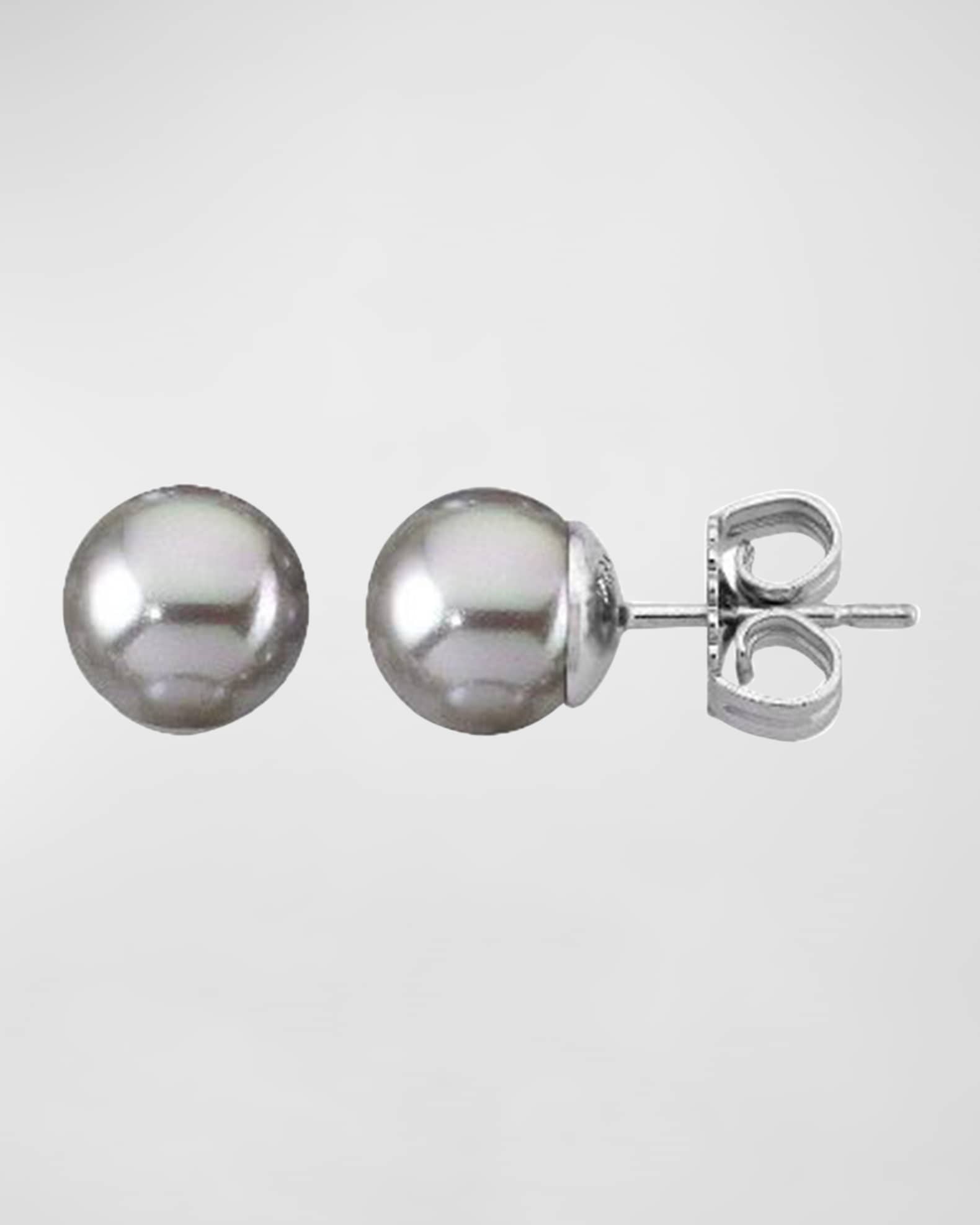 Majorica Lyra Pearl Stud Earrings Neiman Marcus