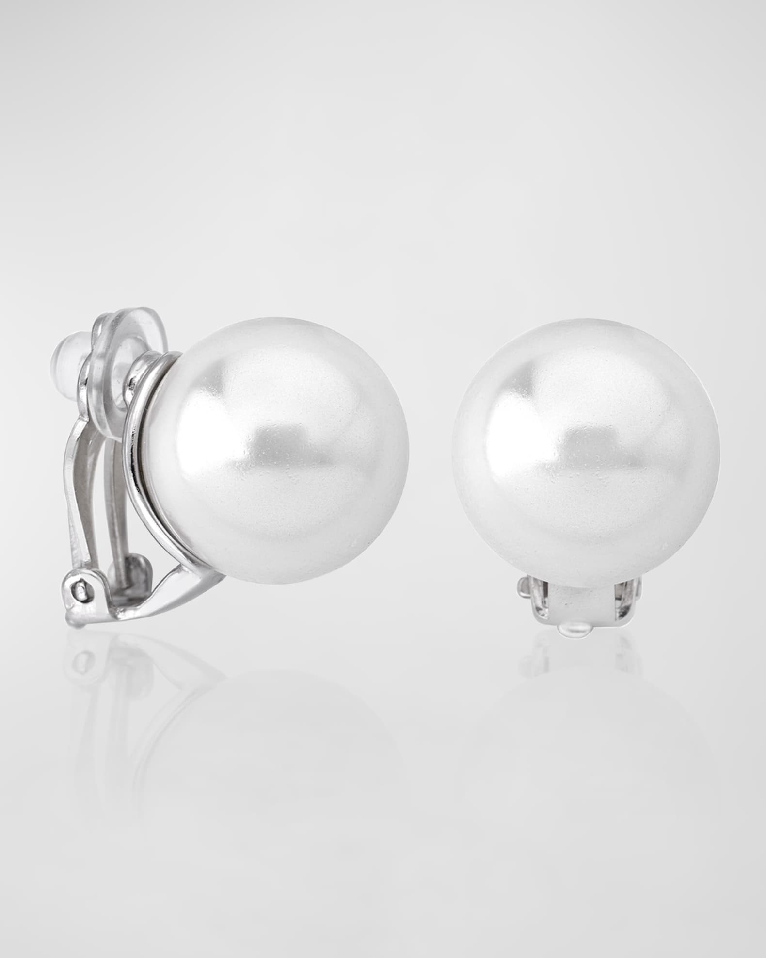 Majorica Lyra Pearl Clip Earrings Neiman Marcus