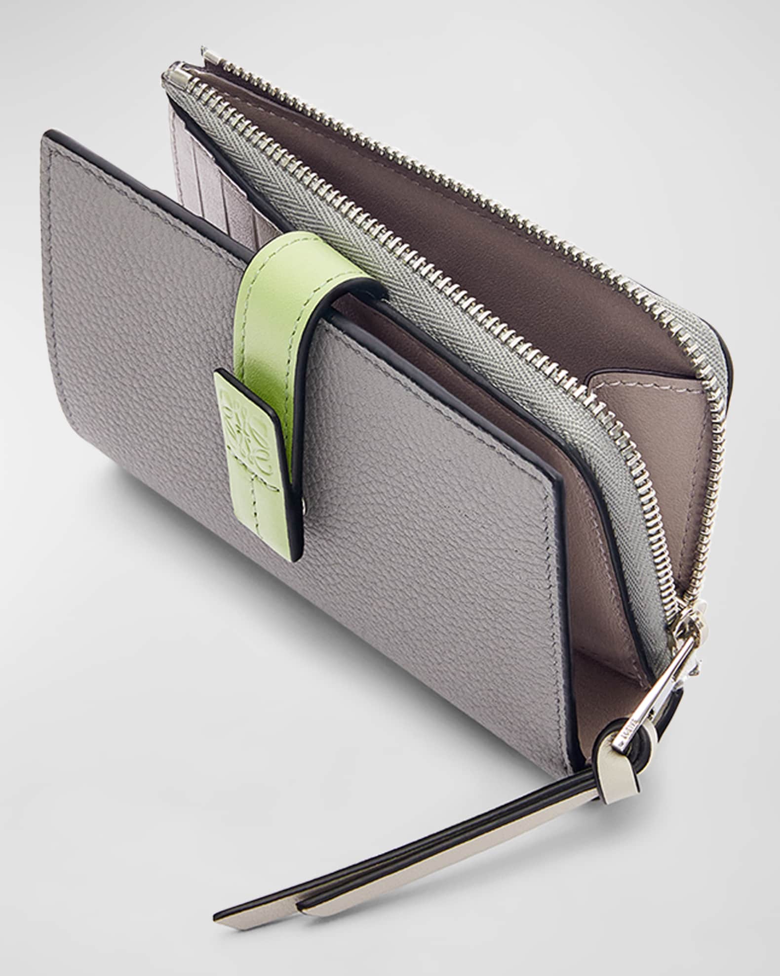 Grey Leatherette Slim Wallet