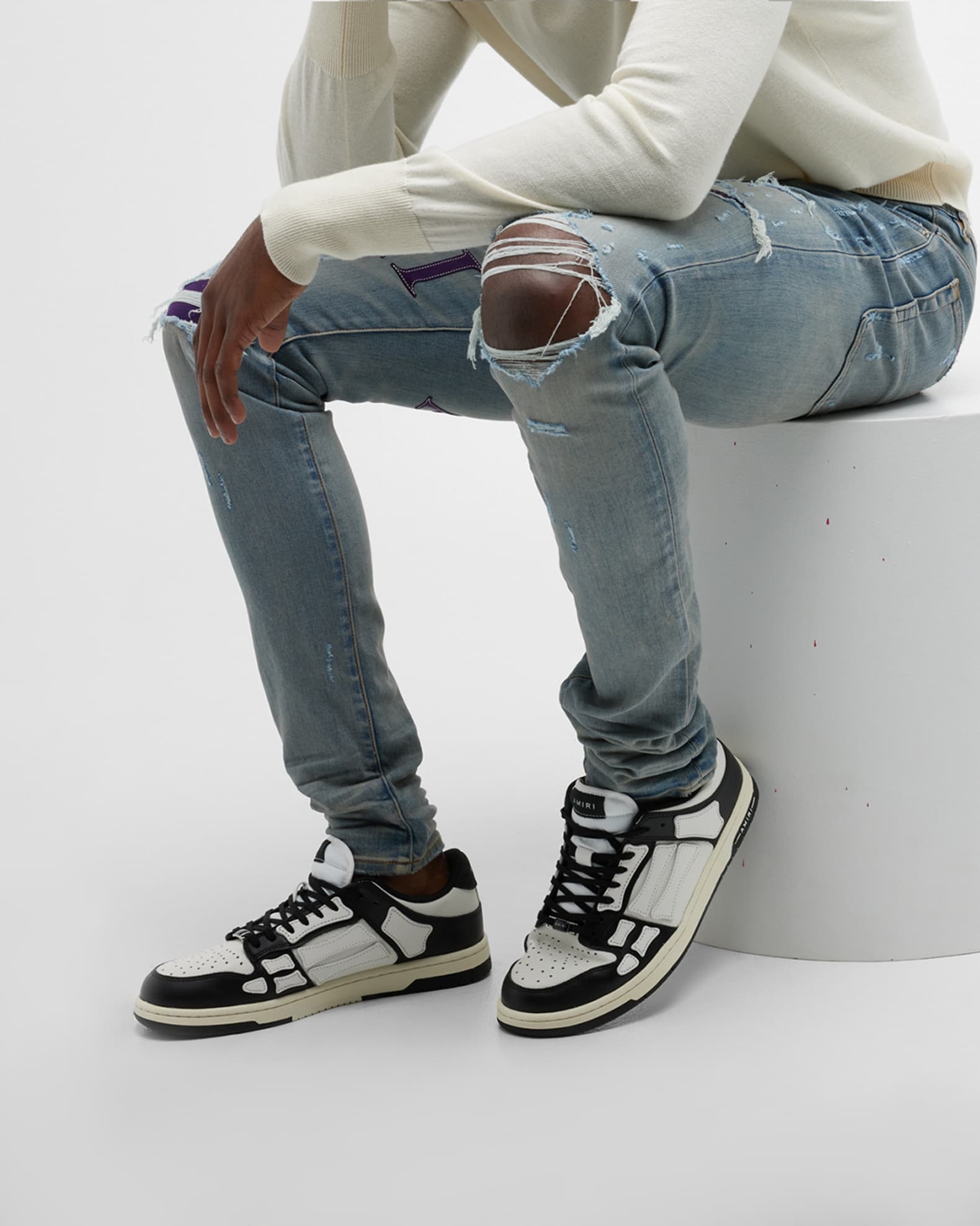 Men's Skel Bicolor Leather Low-Top Sneakers 1