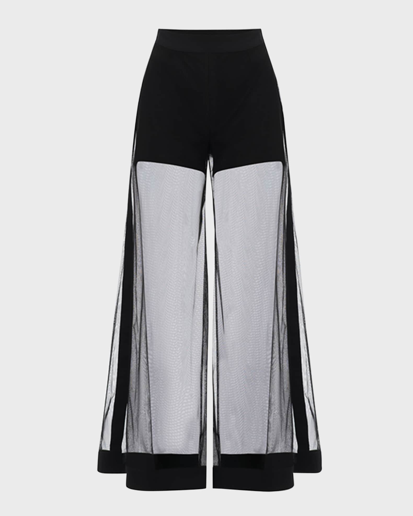 Sheer pants with shorts hot sale