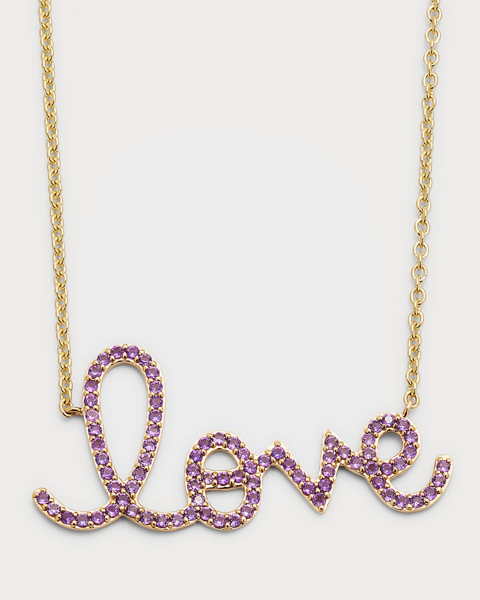 Amethyst Pave Big Love Necklace 0