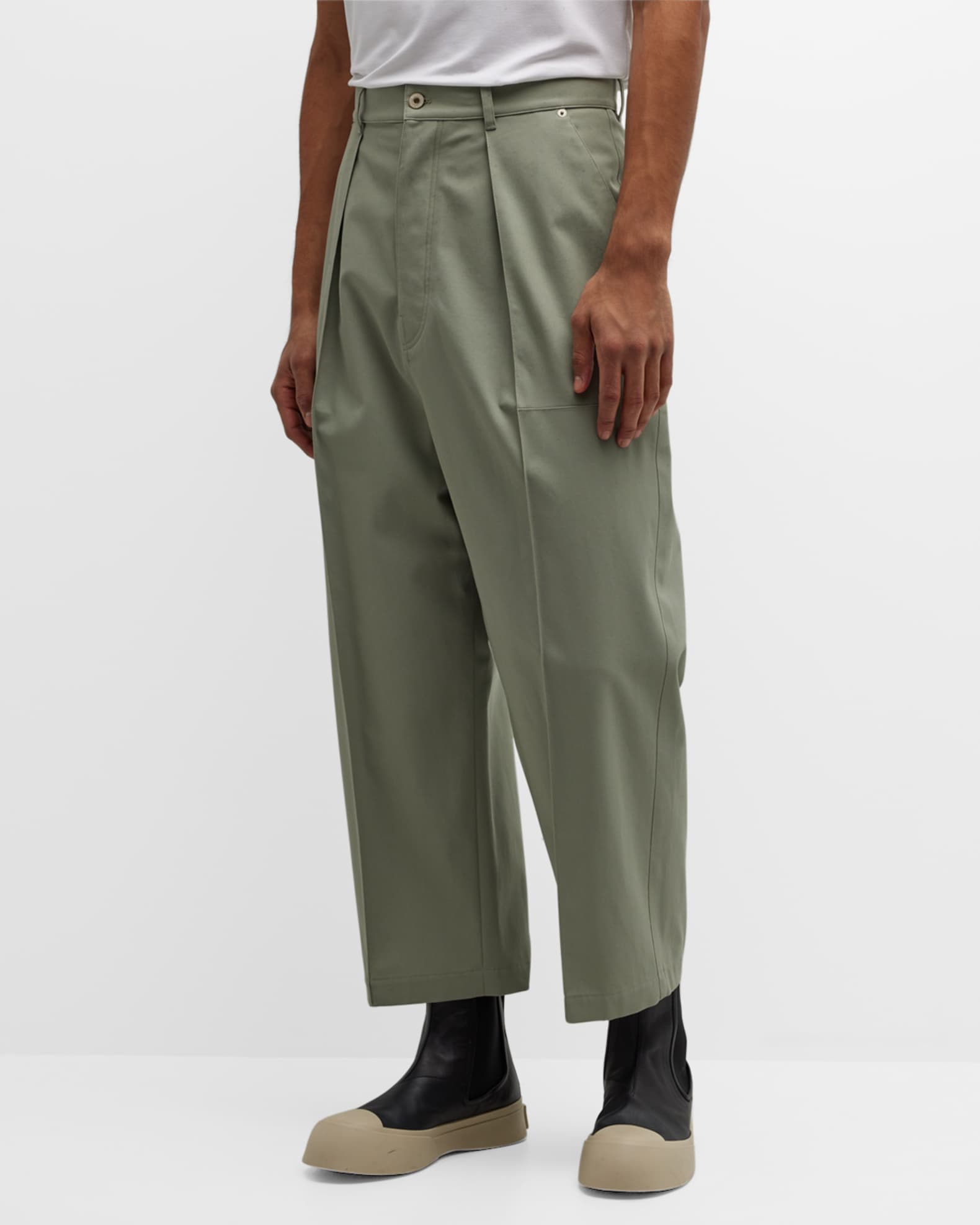 Loewe Men's Low-Crotch Pleated Trousers | Neiman Marcus