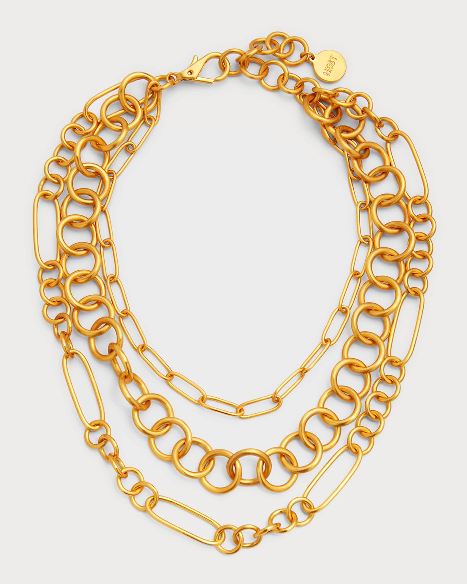 24K Gold-Plated Multi-Layer Chain Necklace 0