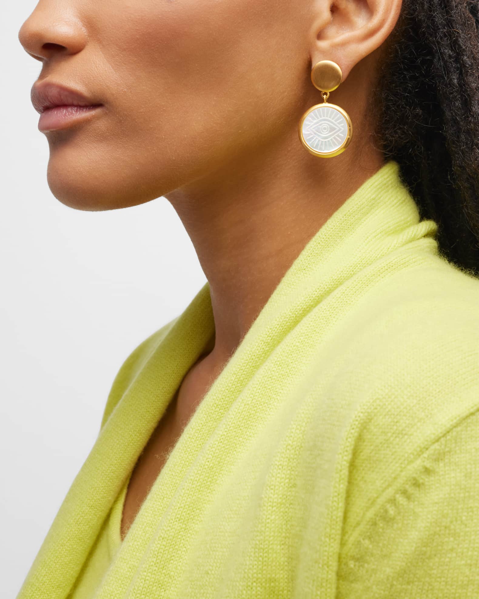 Carved Mother-Of-Pearl Drop Earrings 1