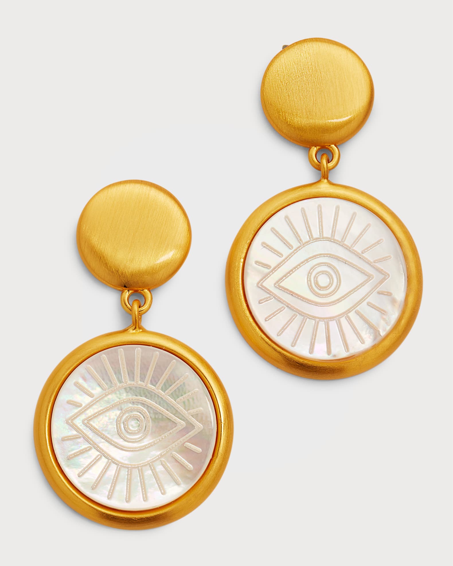 Carved Mother-Of-Pearl Drop Earrings 0
