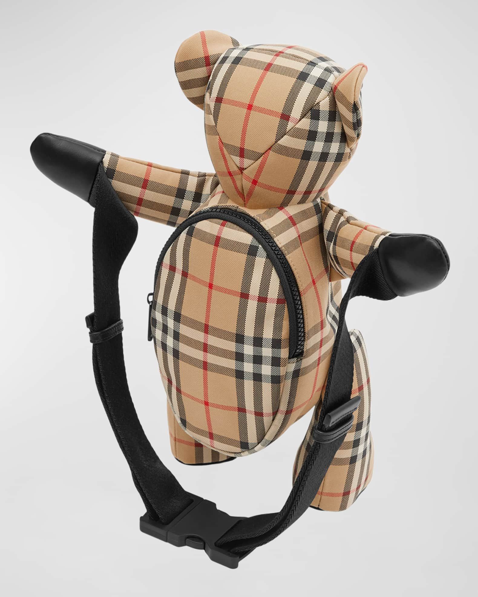 Burberry Kid's Exaggerated Check Thomas Bear Bum Bag Archive Beige