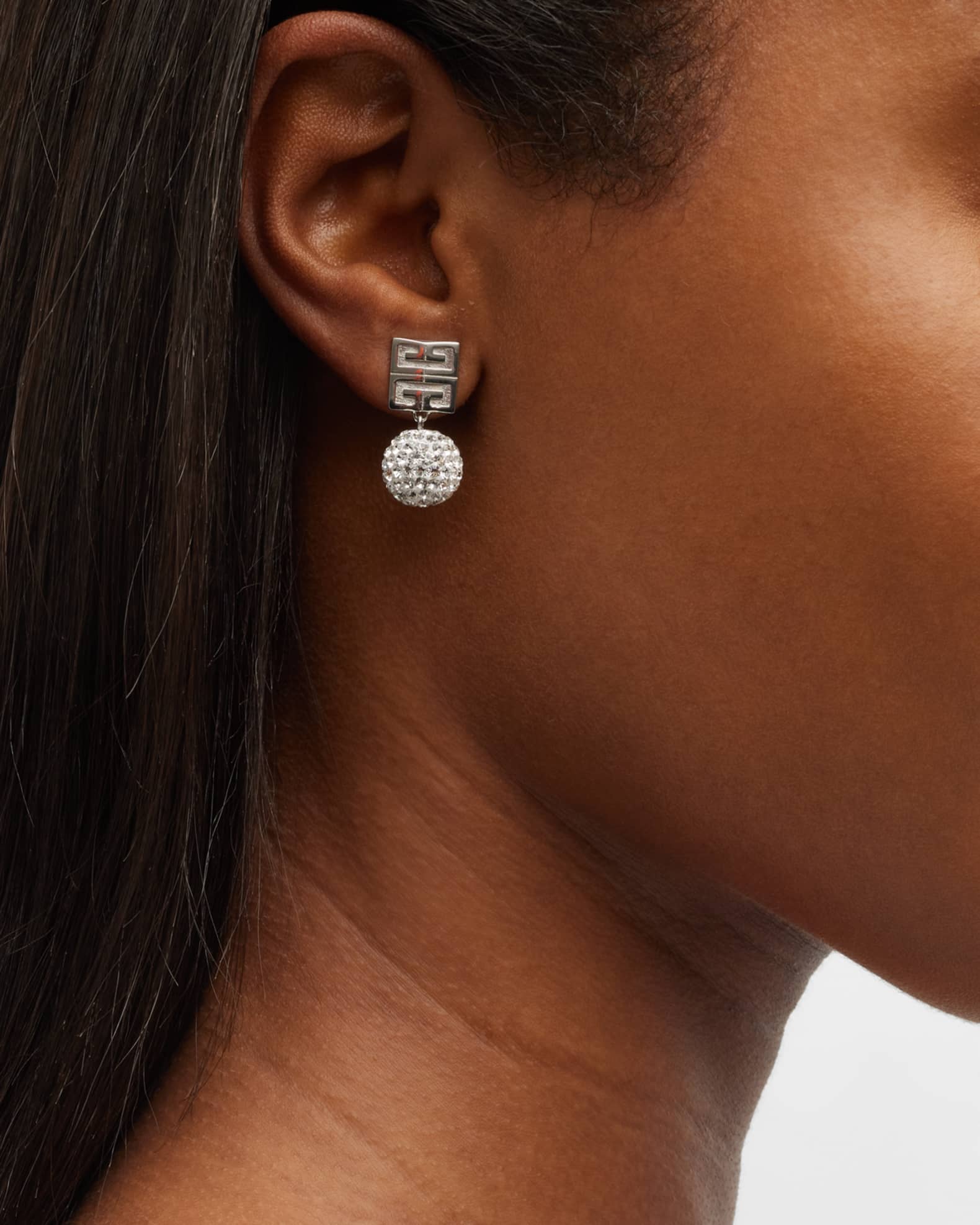 Givenchy 4G Crystal Stud Earrings Neiman Marcus