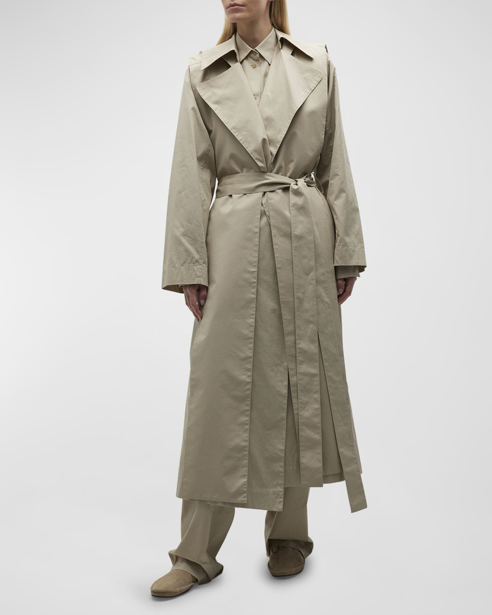 THE ROW Badva Long Belted Trench Coat | Neiman Marcus