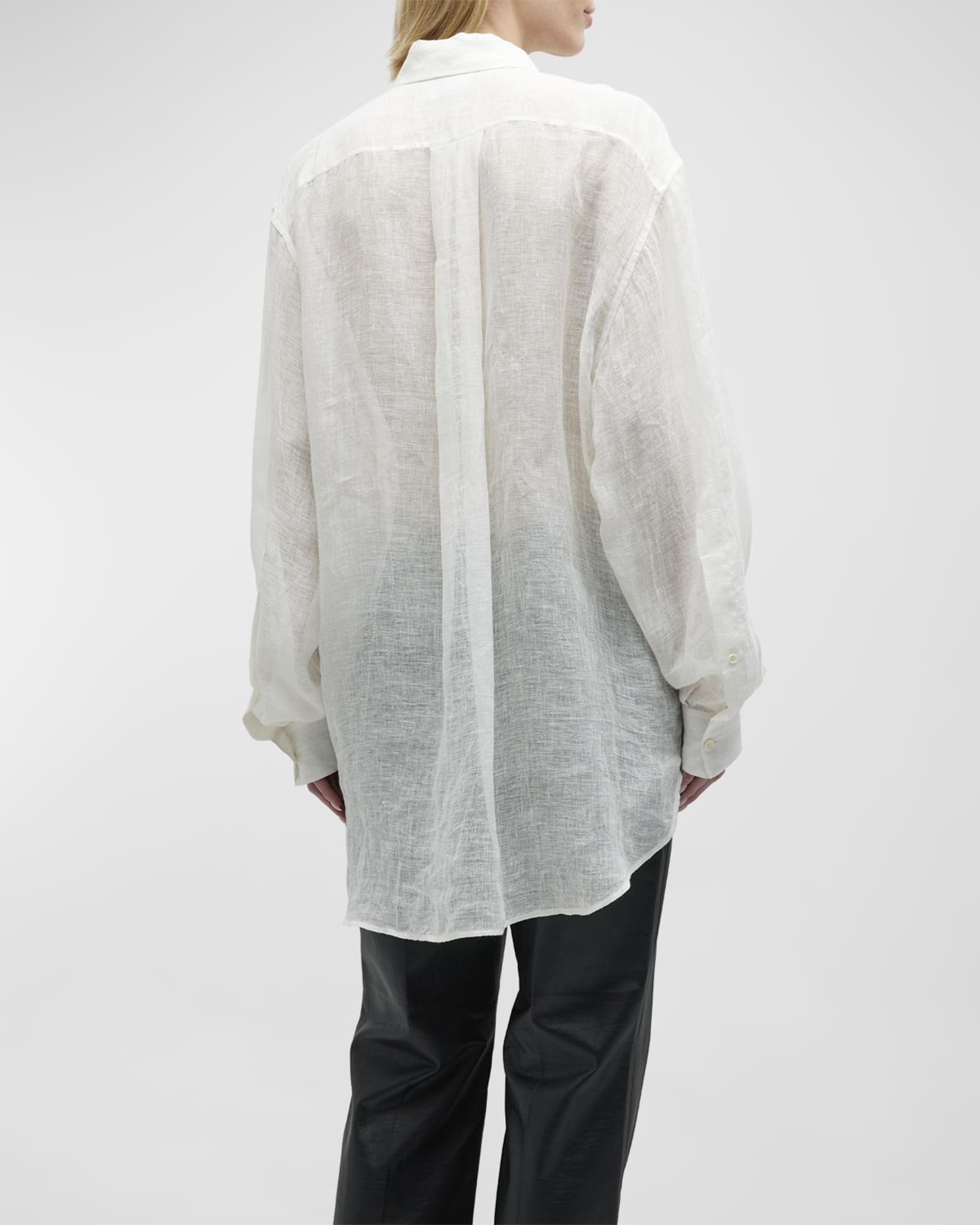 THE ROW Brant Linen Button-Front Shirt | Neiman Marcus
