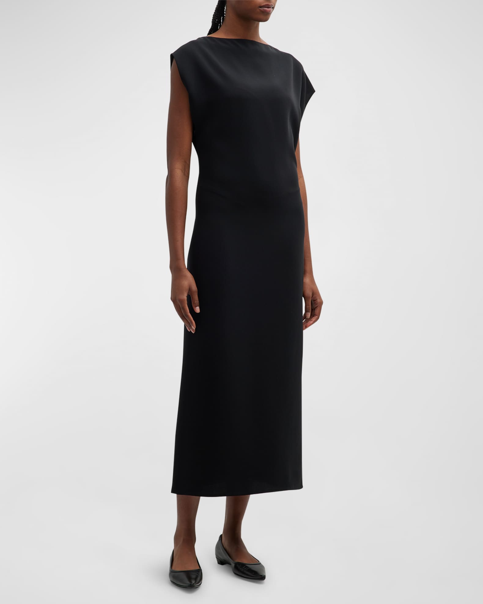 THE ROW Blathine CapSleeve Midi Dress Neiman Marcus