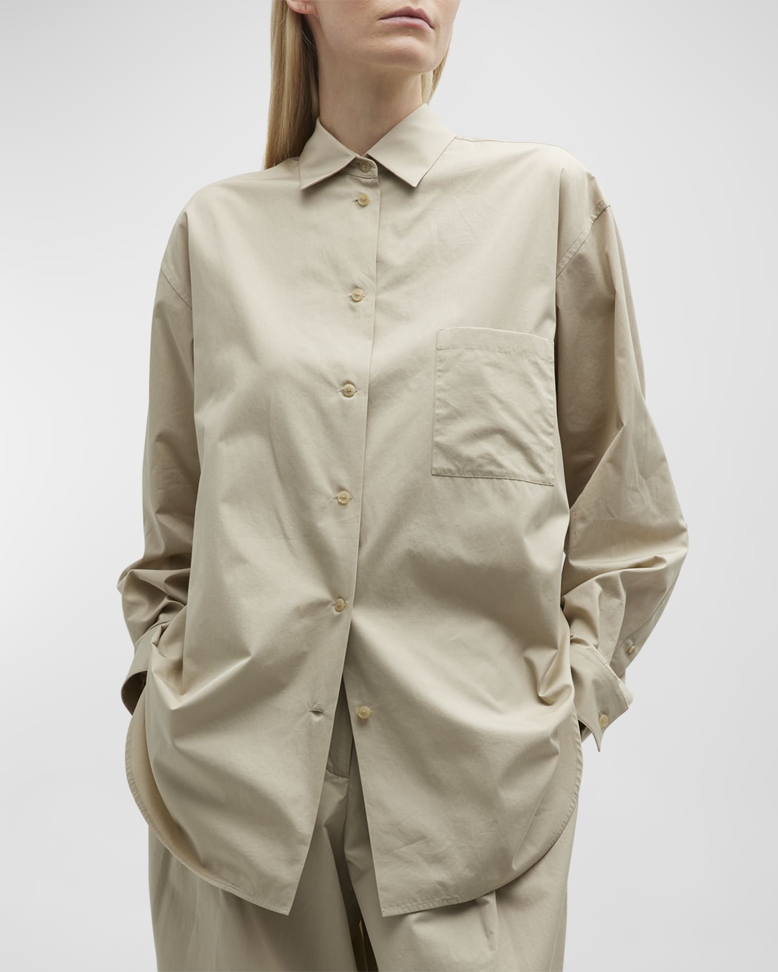 THE ROW Brant Classic Button-Front Shirt | Neiman Marcus