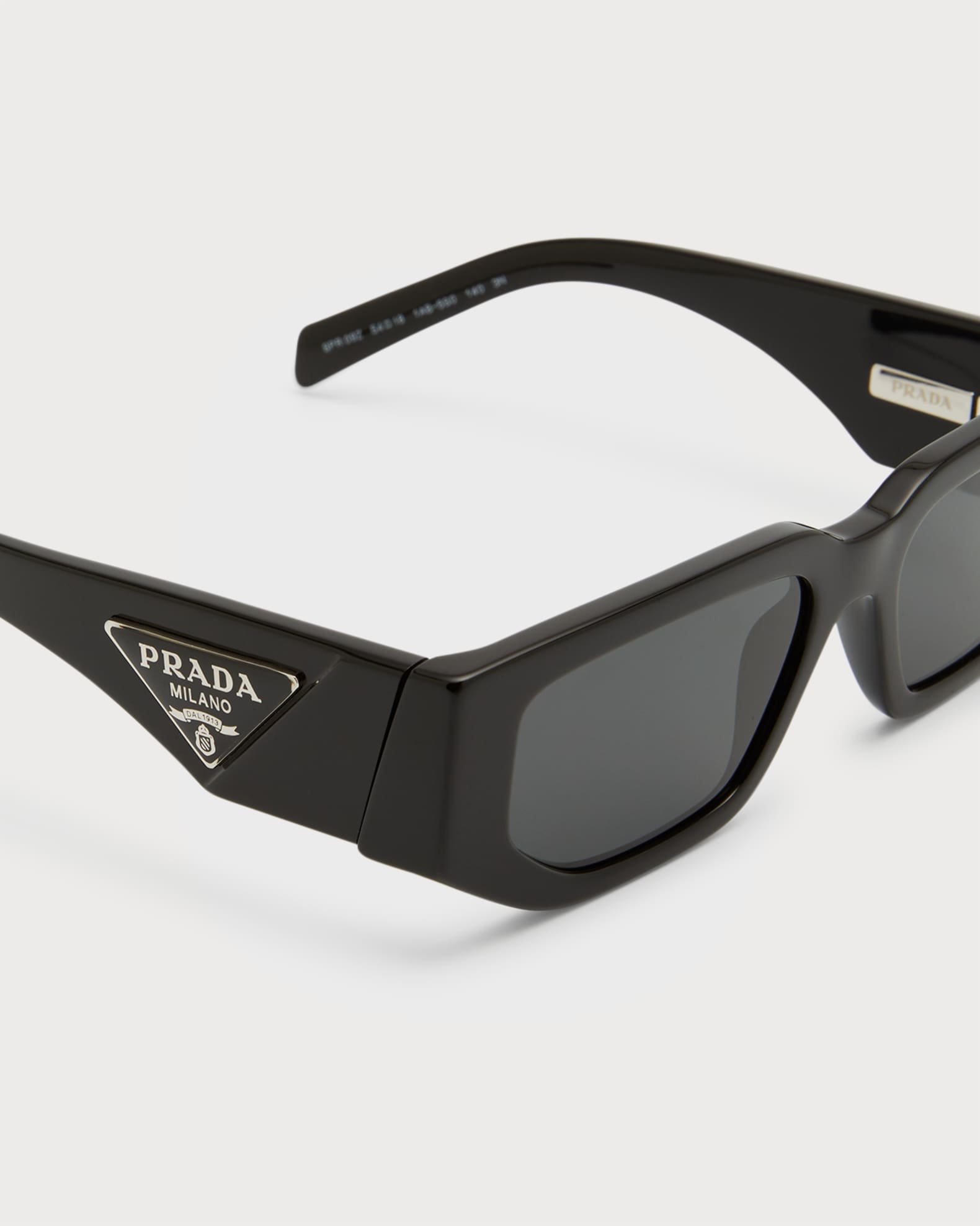 Prada Men's Triangle Logo Bicolor Rectangle Sunglasses Prada Men's Triangle Logo Bicolor Rectangle Sunglasses