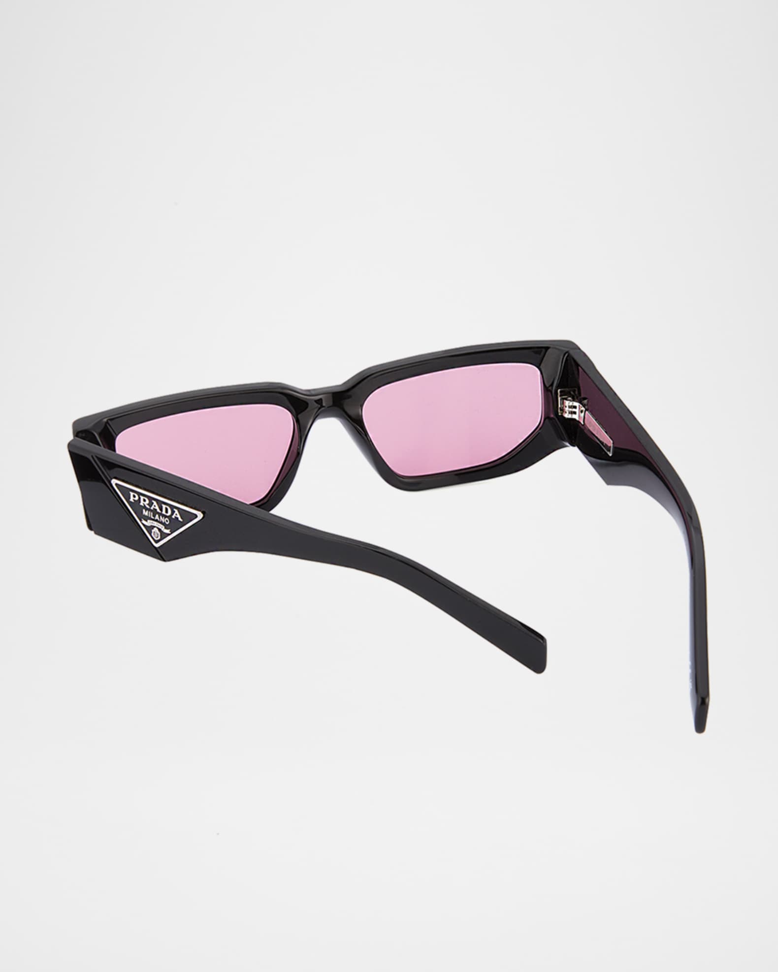 Men's Triangle Logo Bicolor Rectangle Sunglasses | Neiman Marcus
