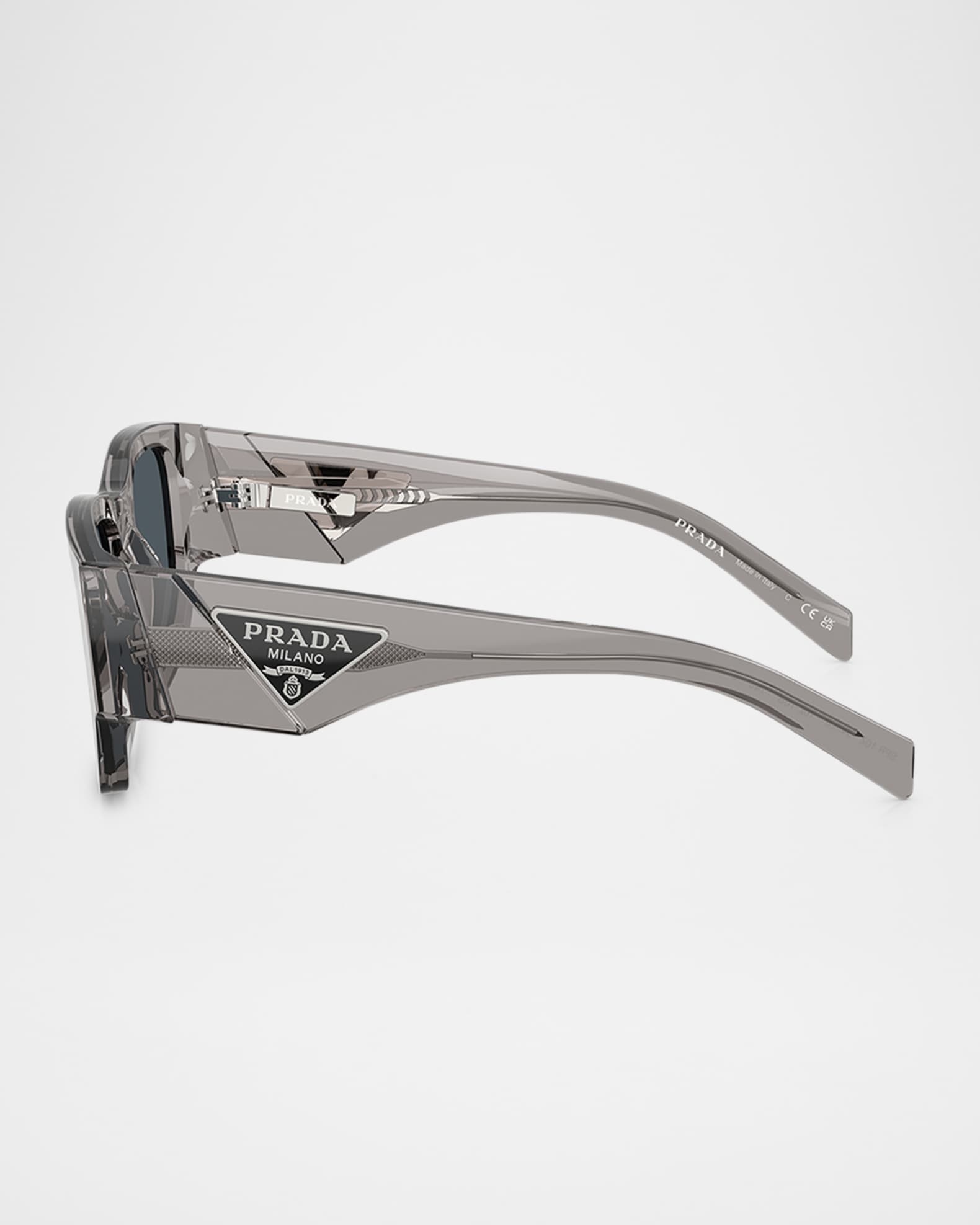 Men's Triangle Logo Bicolor Rectangle Sunglasses 1