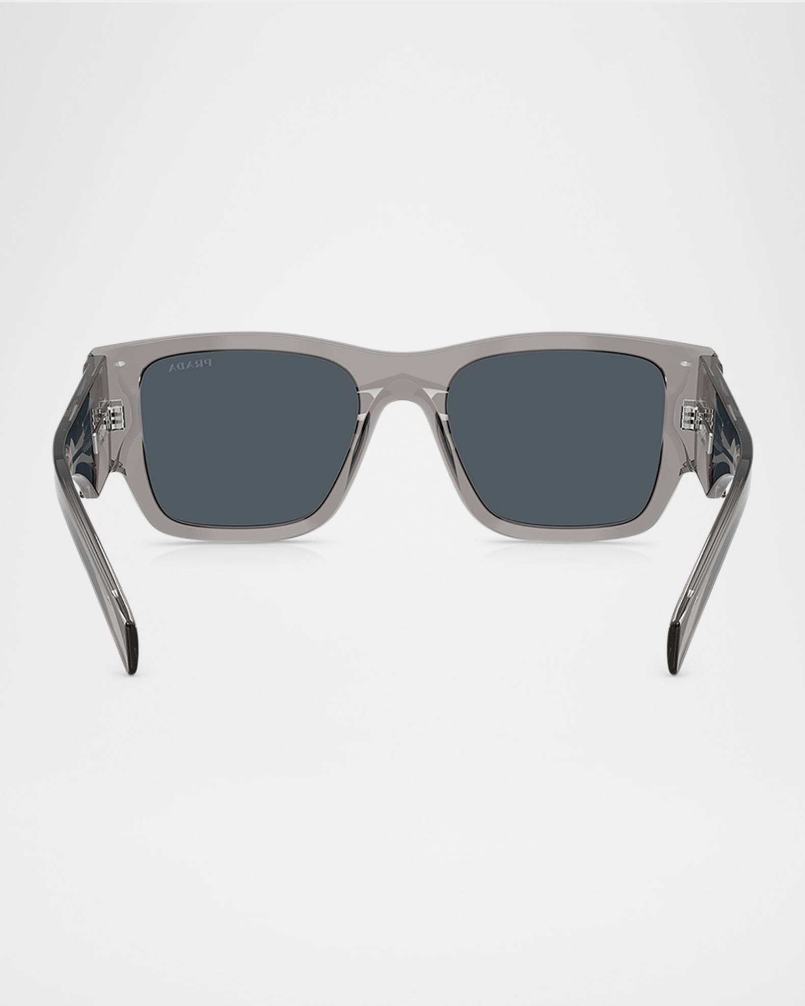 Prada Men's Triangle Logo Bicolor Rectangle Sunglasses | Neiman Marcus