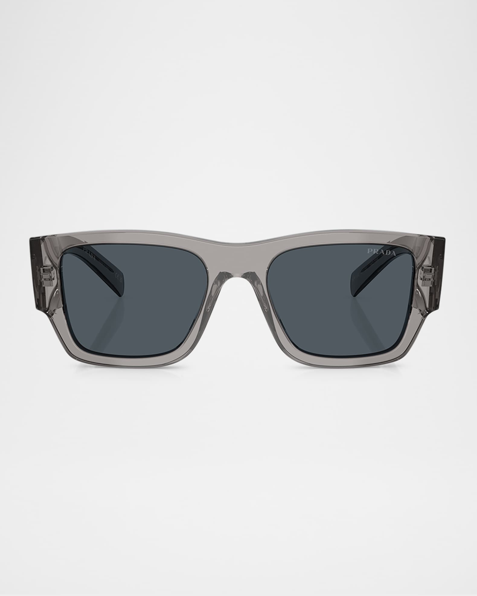 Men's Triangle Logo Bicolor Rectangle Sunglasses 0