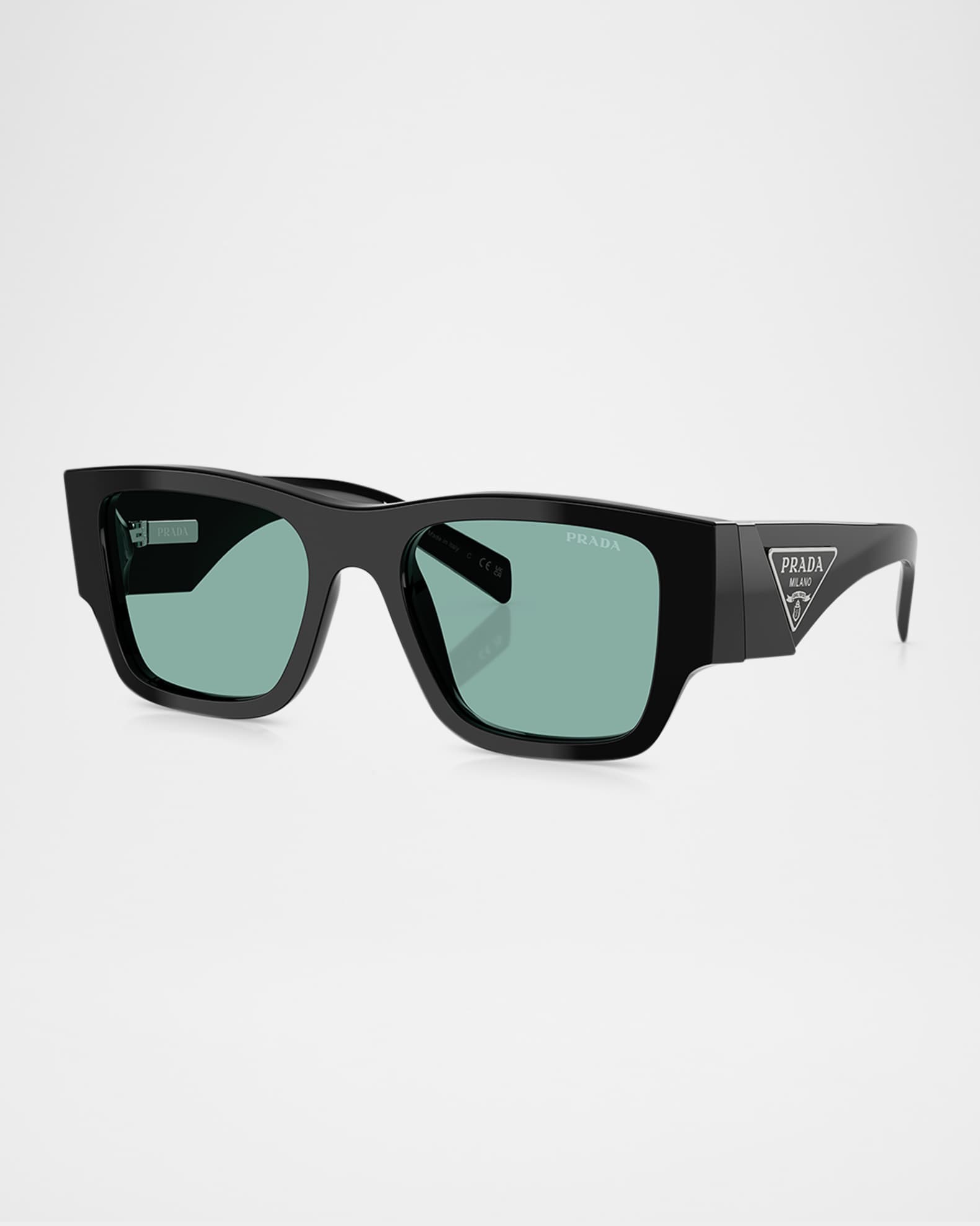 【PRADA プラダ 】 Prada Men's Triangle Logo Bicolor Rectangle Sunglasses