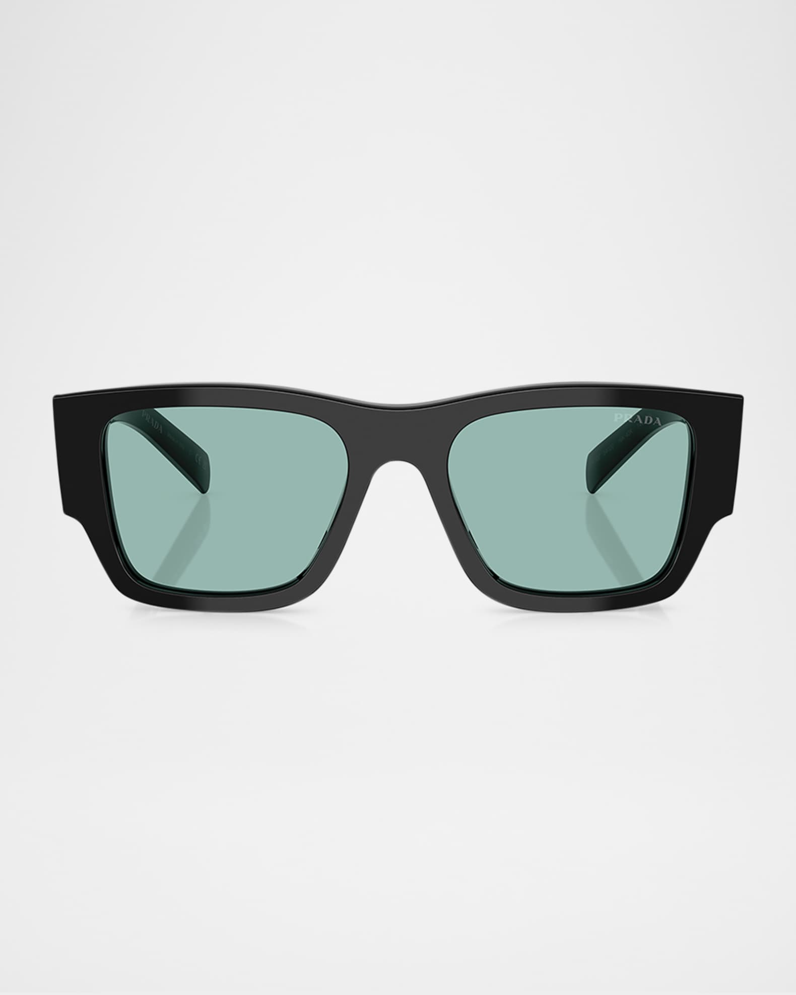Men's Triangle Logo Bicolor Rectangle Sunglasses 0