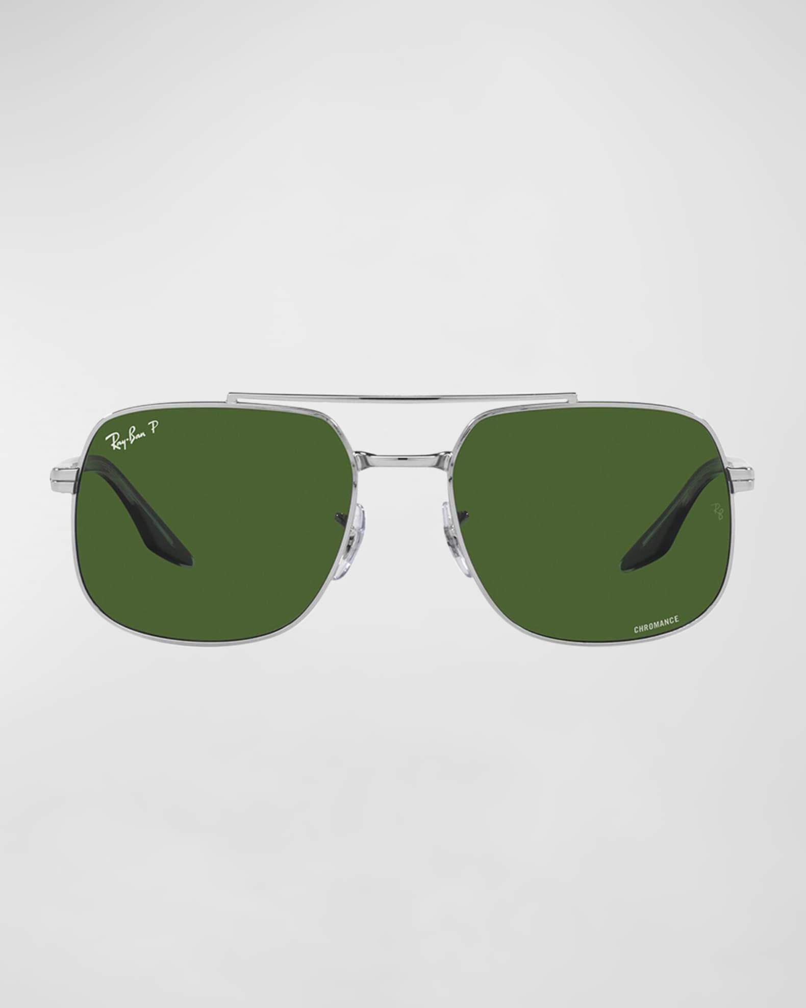 RayBan Men's Polarized Metal DoubleBridge Sunglasses Neiman Marcus