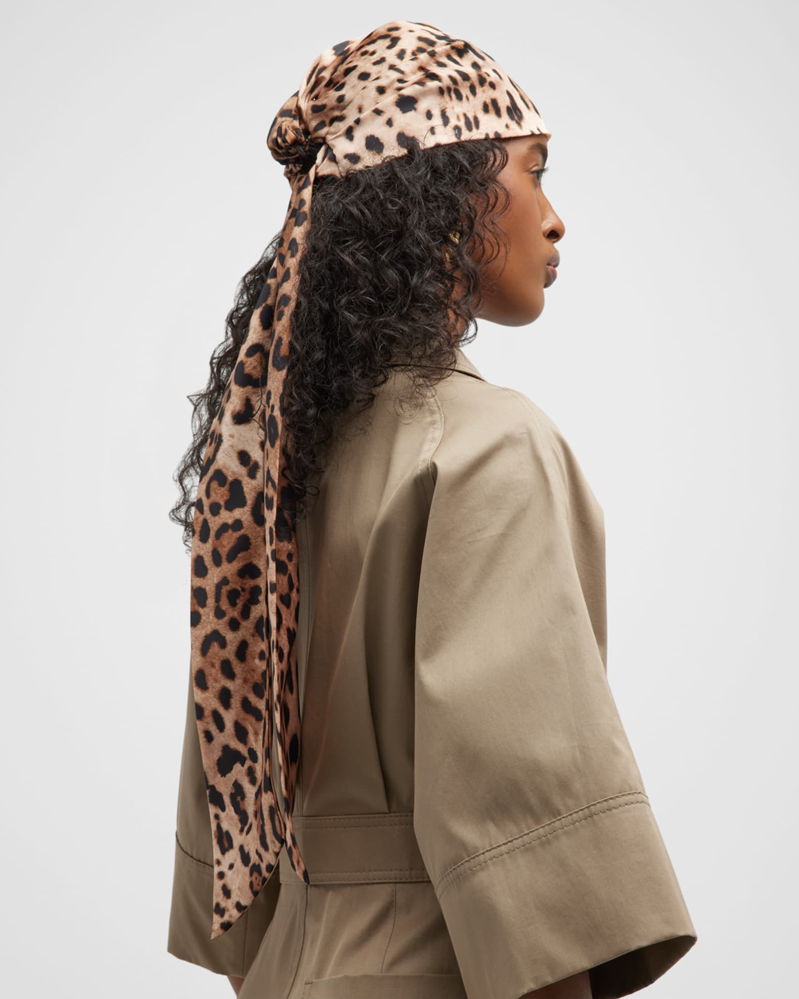 Eugenia Kim Gigi Leopard Print Satin Headscarf Neiman Marcus