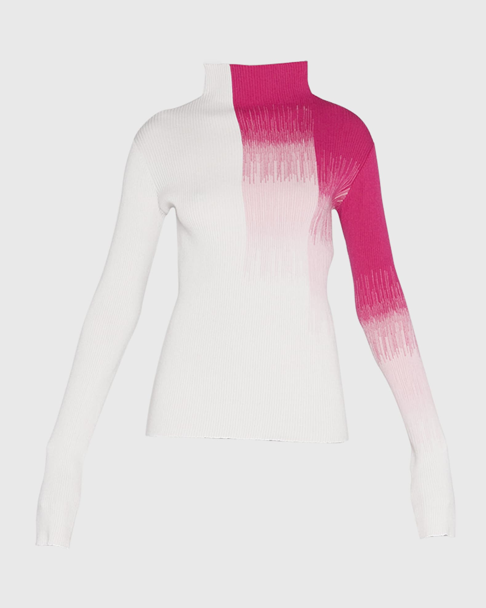 Giorgio Armani Rib Knit Turtleneck Sweater Pink Multi
