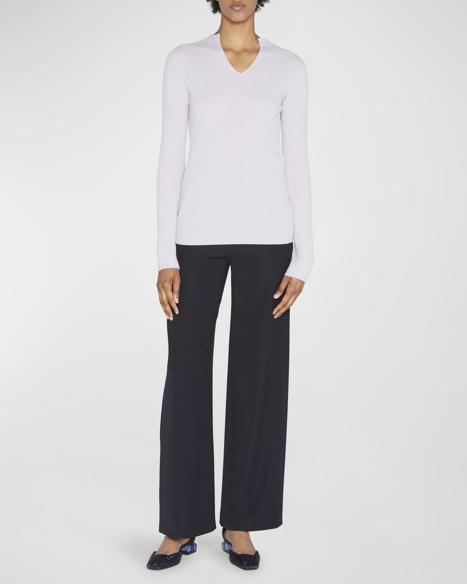 ニット・セーター GIORGIO ARMANI PULLOVER IN CASHMERE Giorgio Armani Cashmere Ribbed Knit Sweater | Neiman Marcus