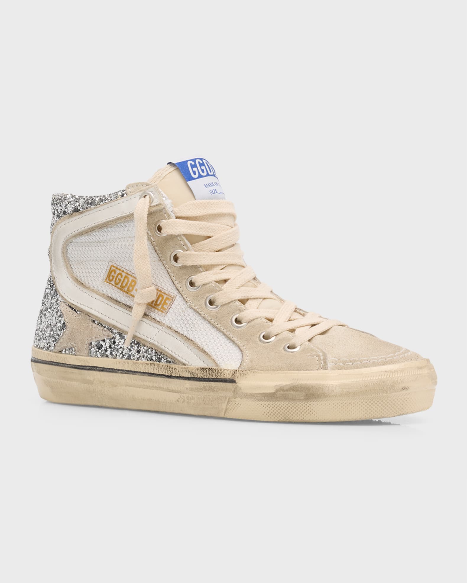 Golden Goose Slide Glitter High-Top Sneakers | Neiman Marcus