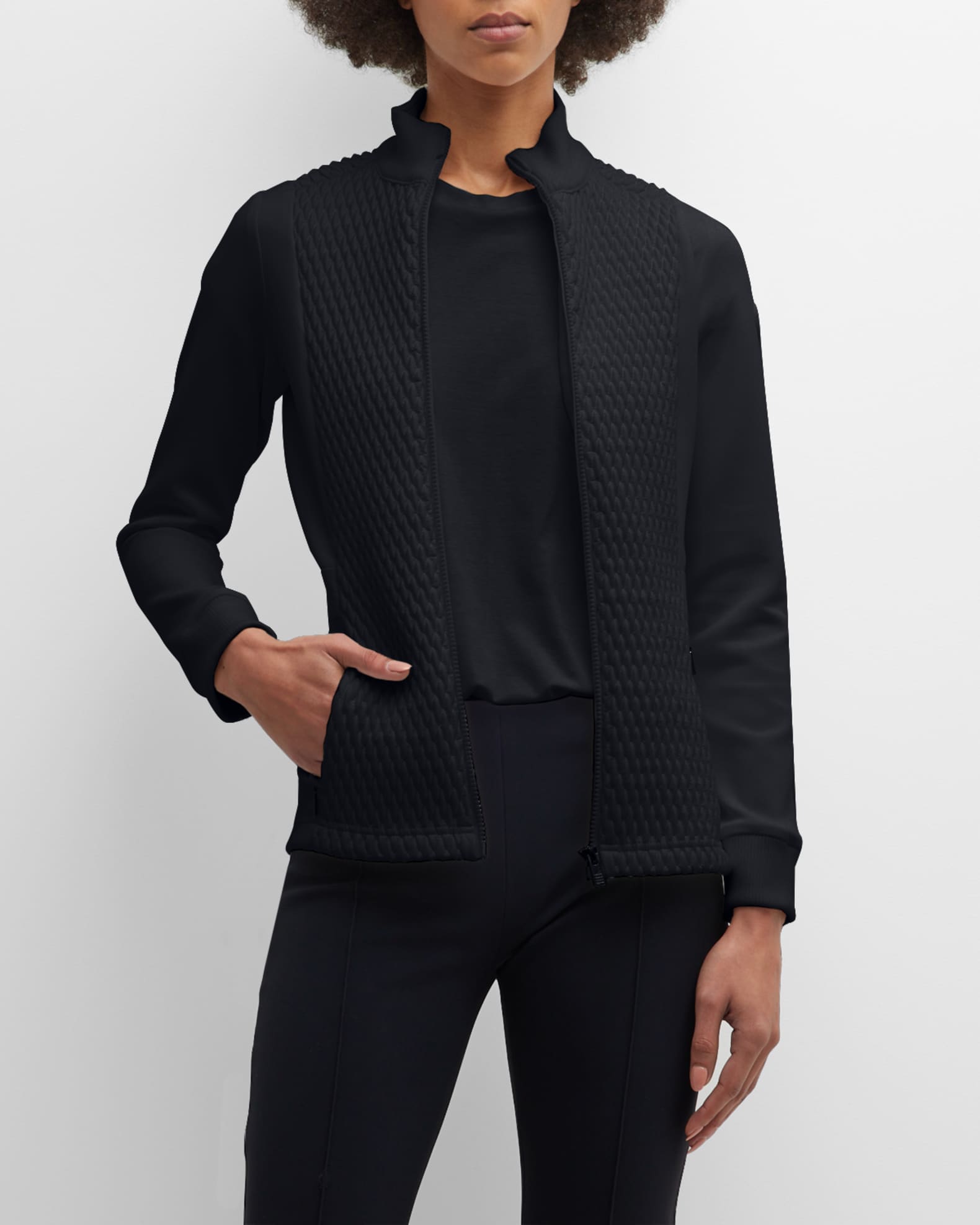 FUSALP Meryl ZipUp Diamond Smocked Jacket Neiman Marcus