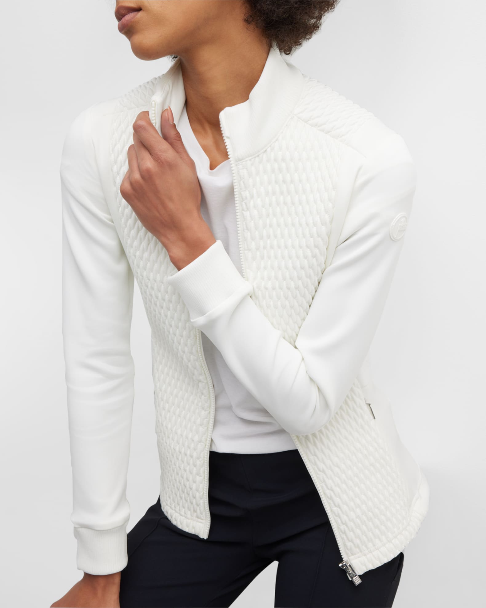 FUSALP Meryl ZipUp Diamond Smocked Jacket Neiman Marcus