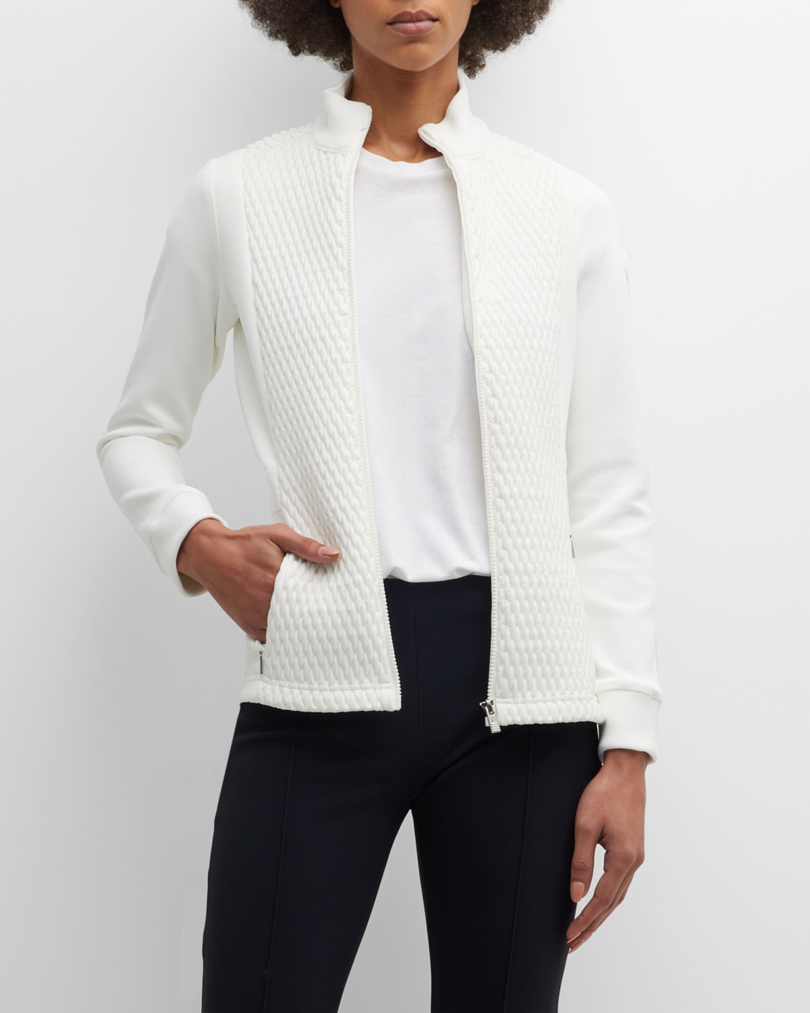 FUSALP Meryl ZipUp Diamond Smocked Jacket Neiman Marcus